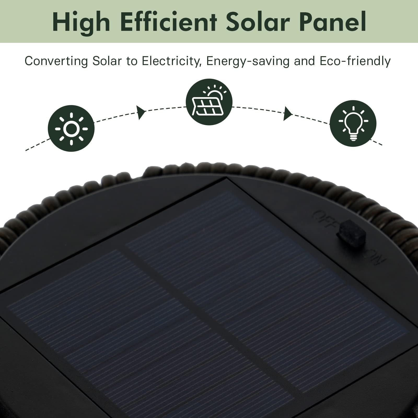 Grand patio Solar Floor Lamp 2-Pack, Waterproof Wicker Outdoor Lights, Dark Brown