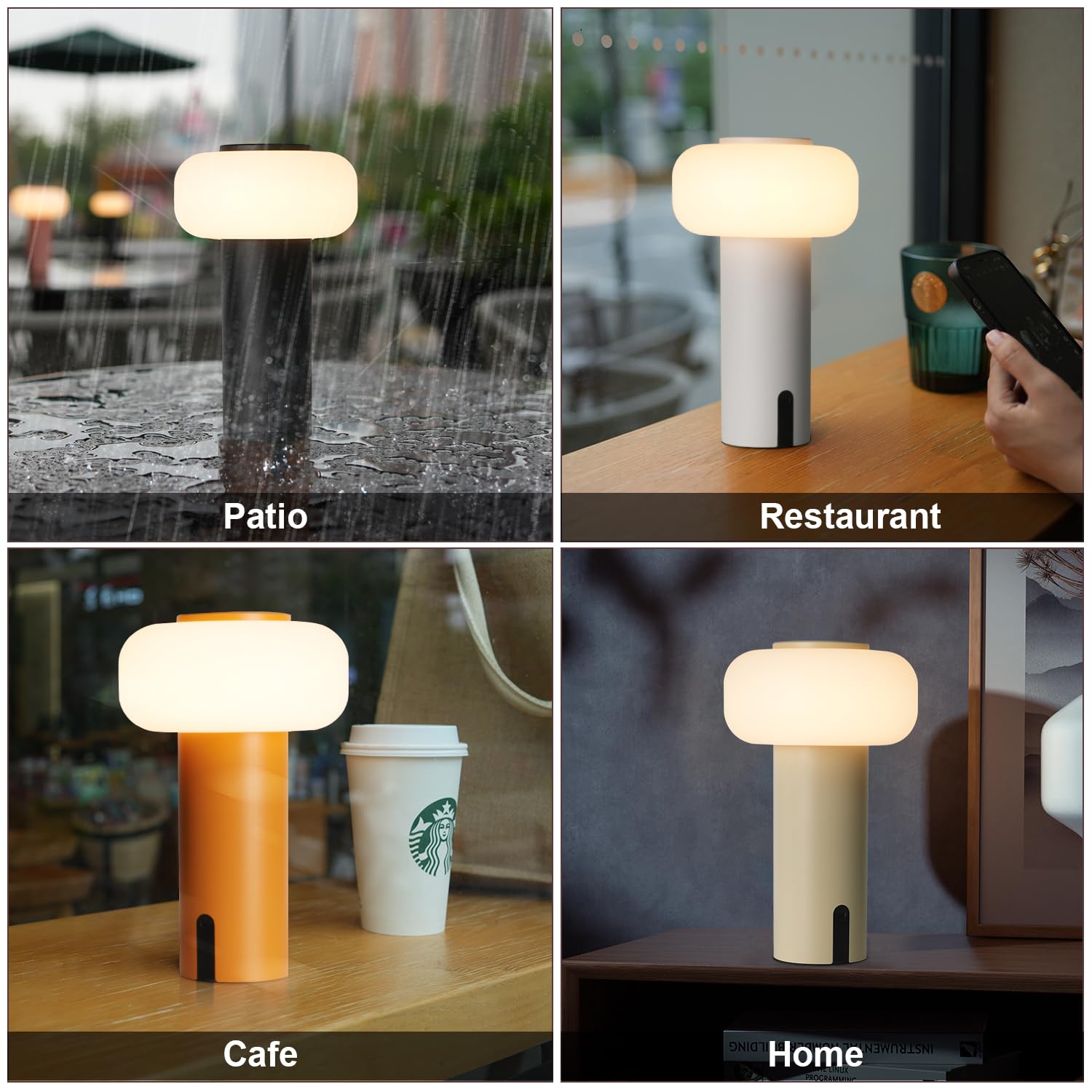 WEILAILUX Waterproof Rechargeable Shower Lamp, Touch Dimmable, Portable Battery Operated, Green, Model WL-3690