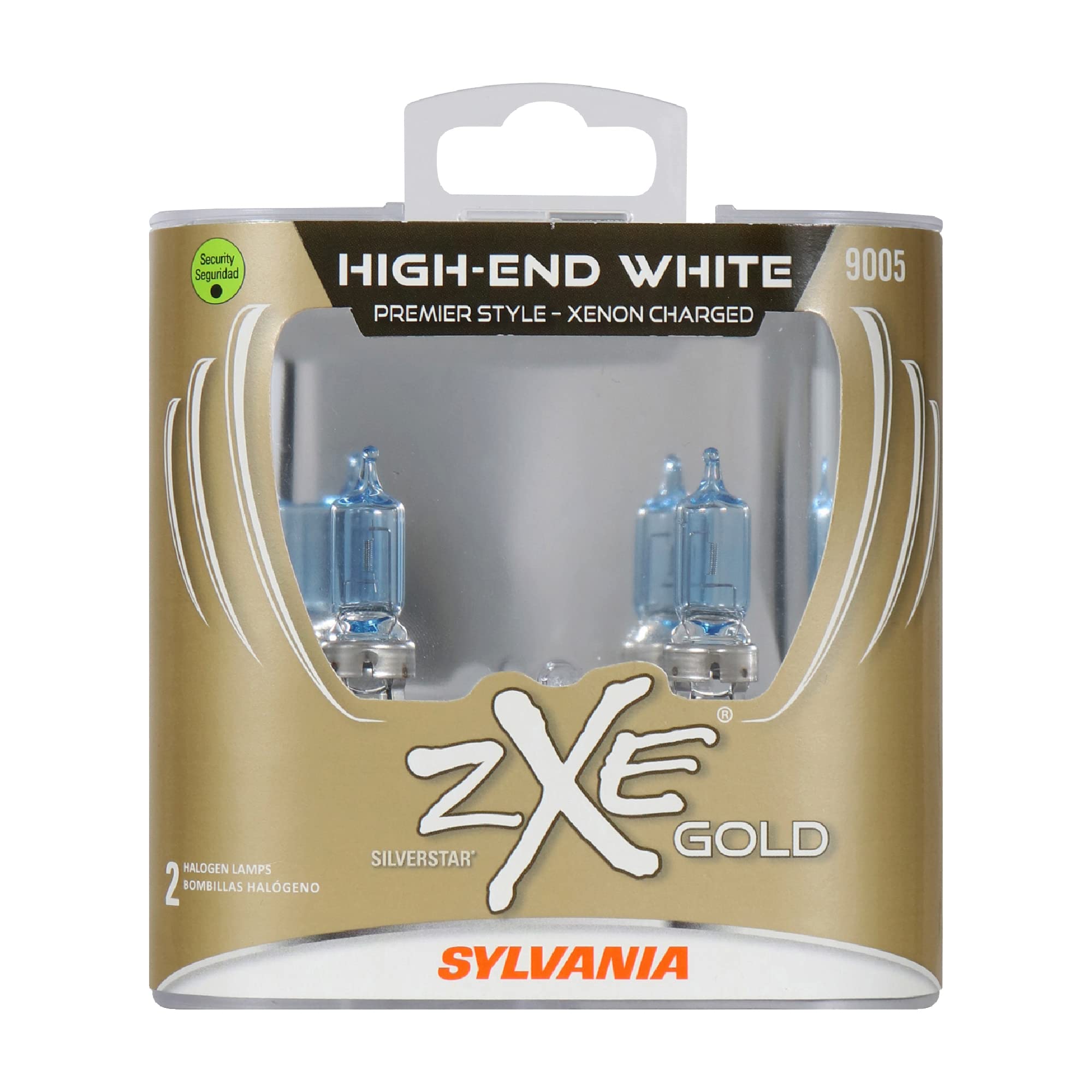 SYLVANIA 9005 (HB3) SilverStar zXe GOLD Halogen Headlight Bulb - Bright White, 2 Pack