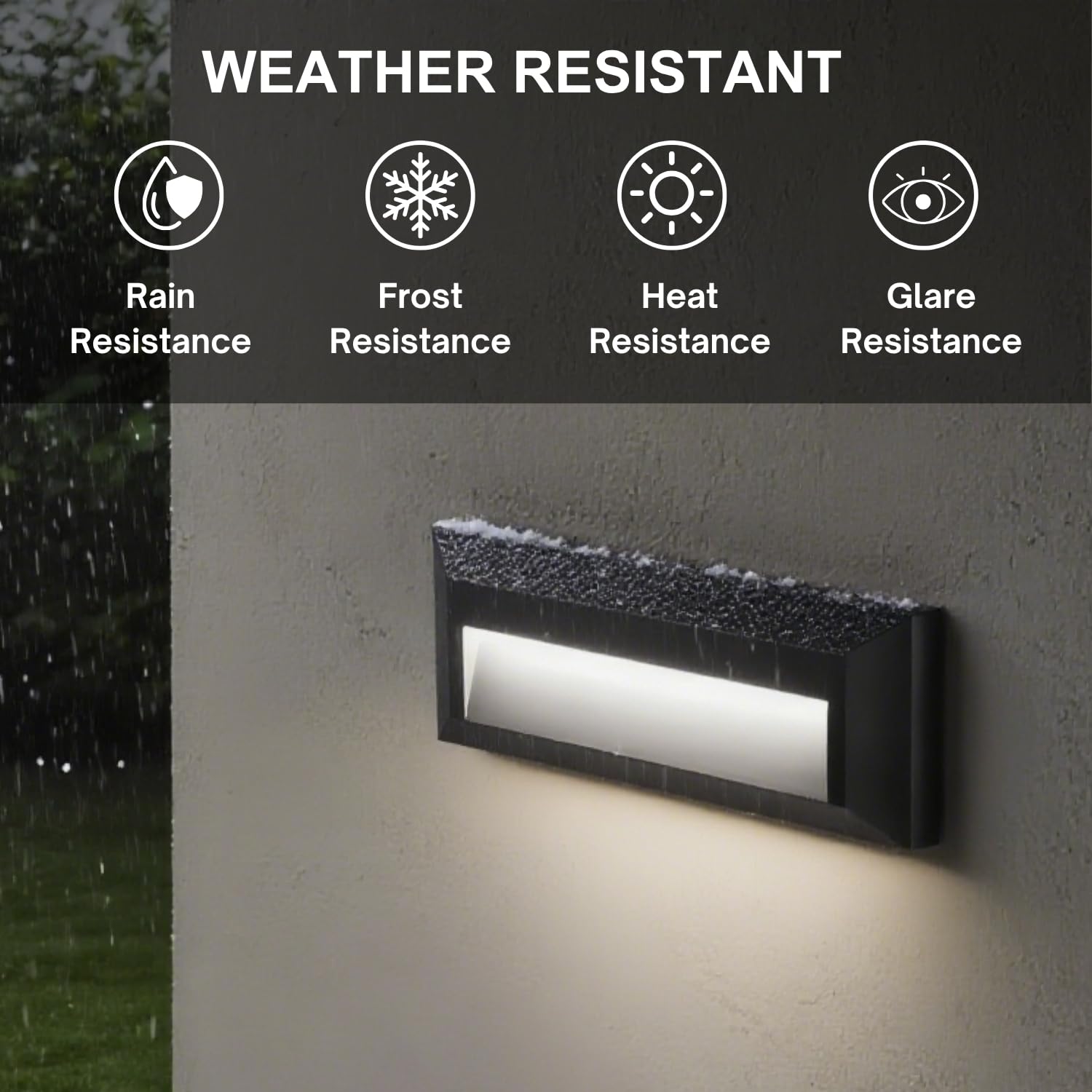ZONK LED Step Lights, Waterproof IP65, 2W 4000K, Easy Install, 3 Pack, Black, Model ZK2302B-3PK