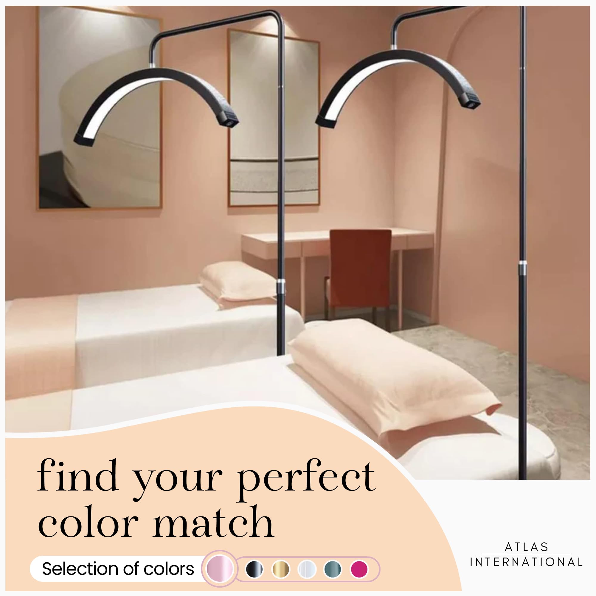 Atlas View Dimmable LED Moon Light - Pink Diamond Floor Lamp, Adjustable Height, Touch Control, Model 4