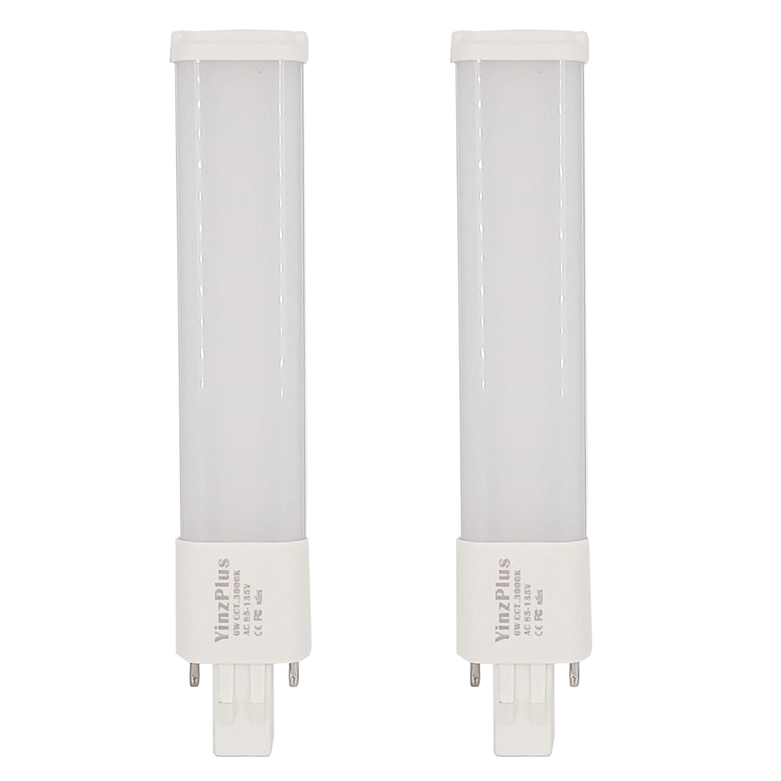 Yinzplus Gx23 Led Bulb 6.5 Inch Ac 120V And 277V Beam Angle 360 Degree 6 Watt 600 Lumen Warm White 3000K Pl Lamp Cfl Led Compact
