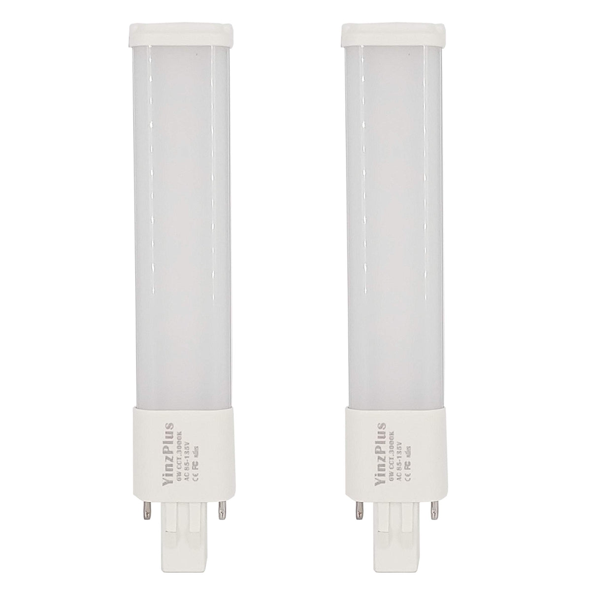 Yinzplus Gx23 Led Bulb 6.5 Inch Ac 120V And 277V Beam Angle 360 Degree 6 Watt 600 Lumen Warm White 3000K Pl Lamp Cfl Led Compact
