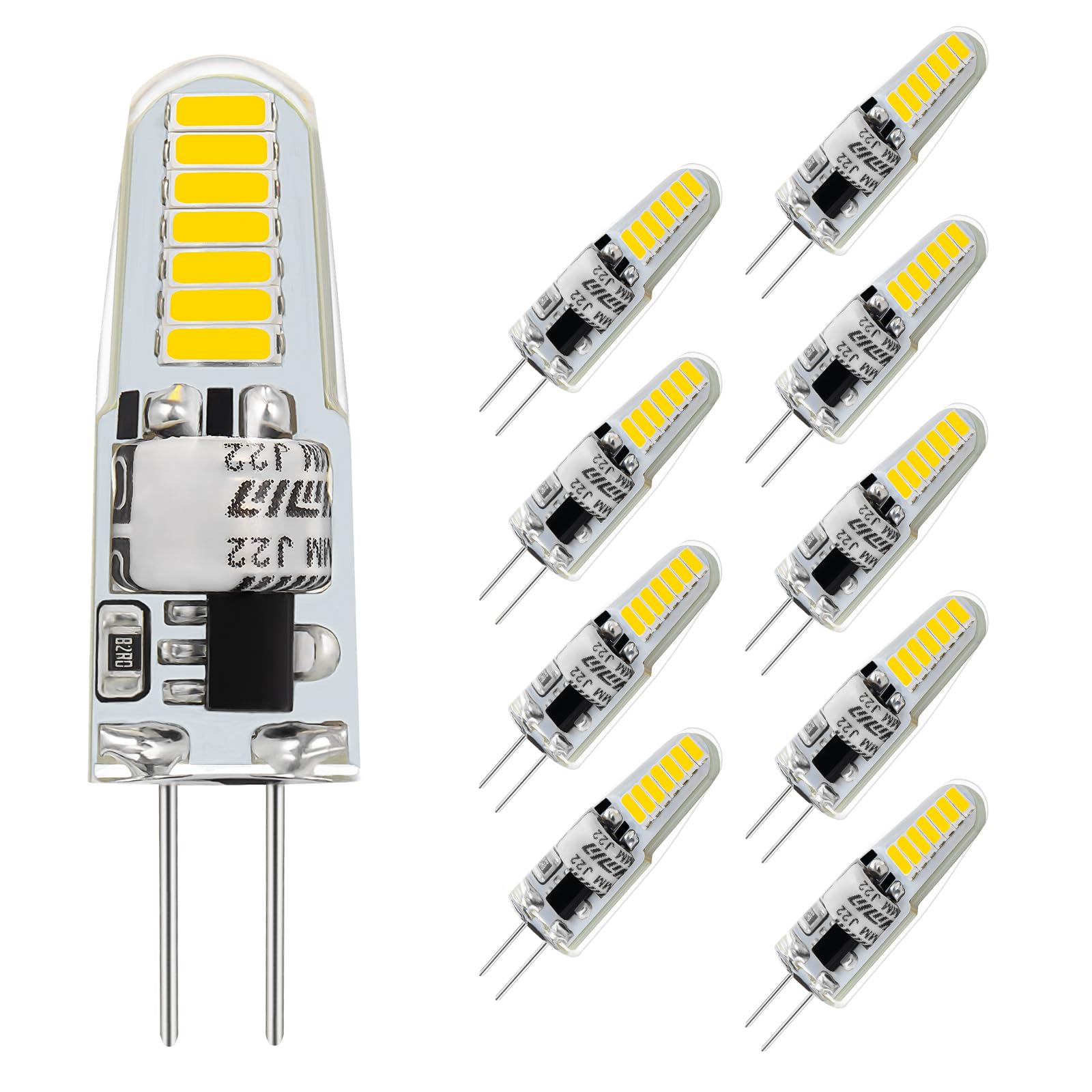 Valucky G4 Led Bulb  Ac120V G4 Bi-Pin Light Bulbs  Cool White 6000K  110Lm 1.2W Equivalent To 10W-20W Halogen Lamps  Flicker Free  Non-Dimmable  For Home Lighting  Kitchen Hood  10 Pack