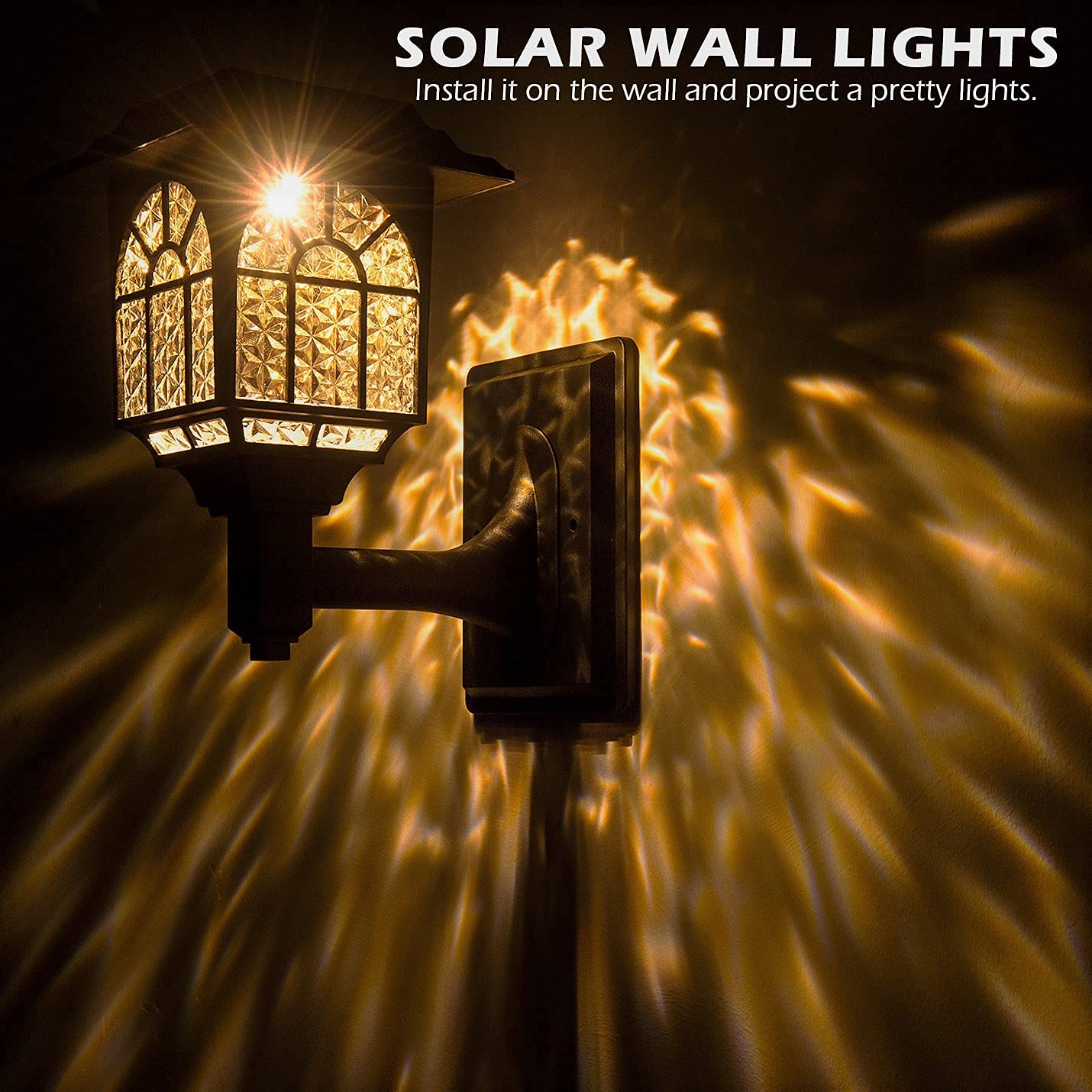Leidrail Solar Fence Lights, 2 Pack Waterproof Led Lanterns, Warm White, Outdoor Deck Post Lighting For Garden Yard Patio