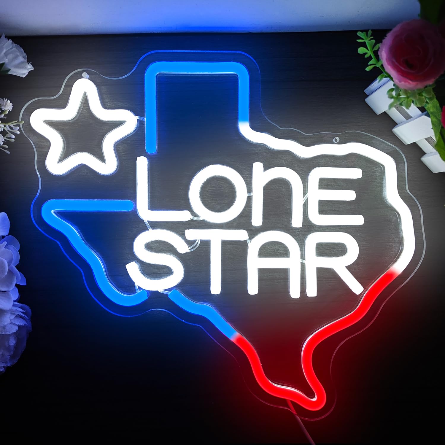 Geeinar Neon Sign - Dimmable Lone Star malt-inspired Wall Decor - Colorful Acrylic for Bedroom, Bar, Man Cave, Pub, Restaurant