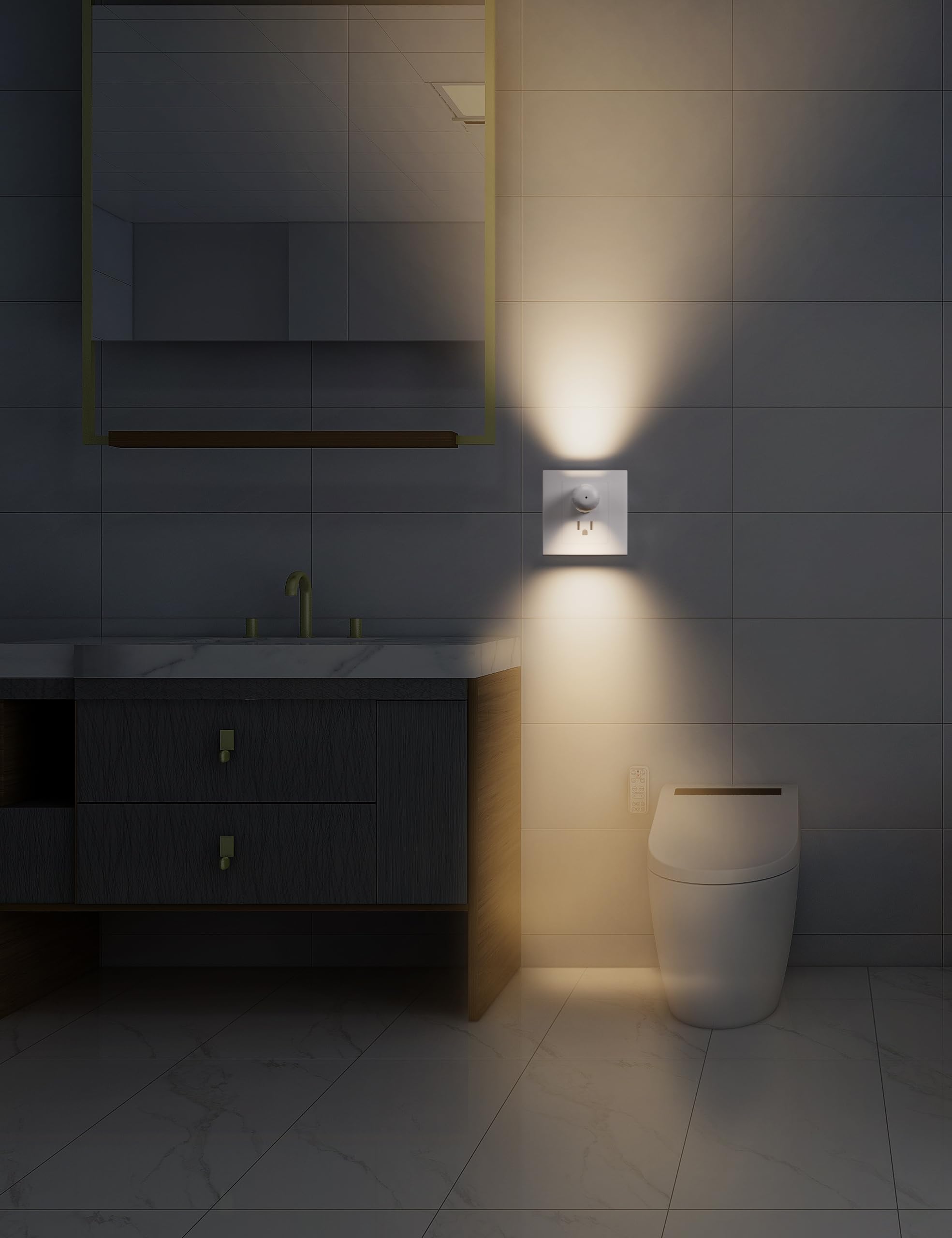 GEPLAD 6-Pack LED Night Light, 2700K Warm White, Plug-in Ambient Lighting for Bedroom, Bathroom, Nursery, Hallway, Kitchen