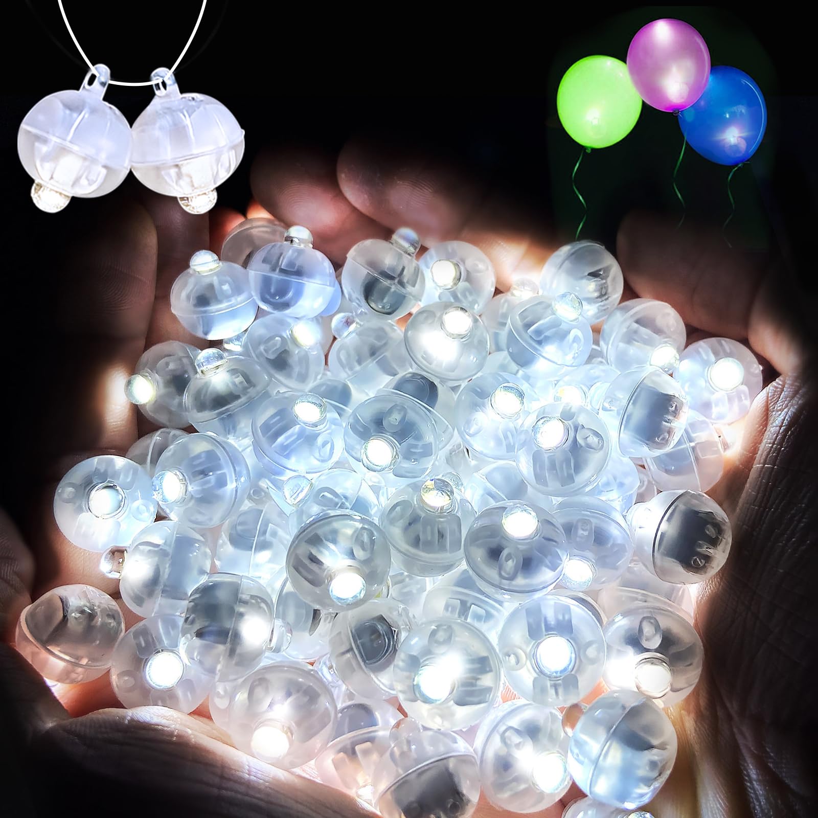 ZGWJ Mini LED Lights for Party Decorations, 200 Pcs, Glow Steadily White, Model A01-Mini, Plastic