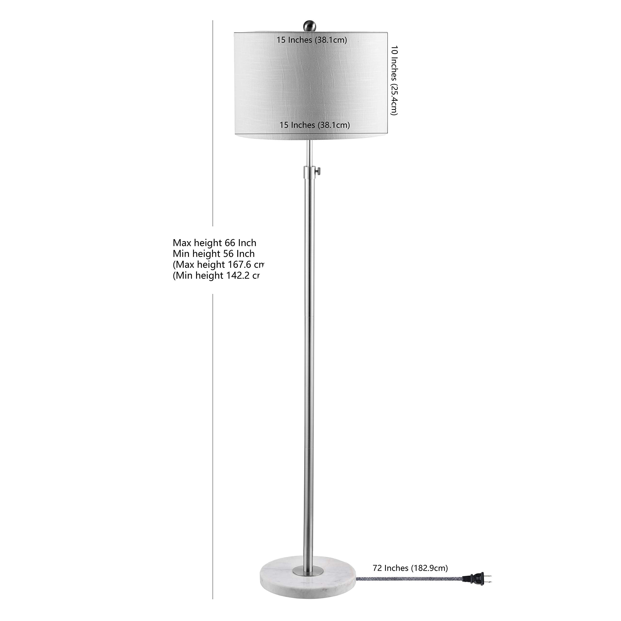 Jonathan Y Jyl3022C June 65'' Adjustable Metal/Marble Led Floor Lamp, Modern, Contemporary, Elegant, Glam, Office, Living Room,