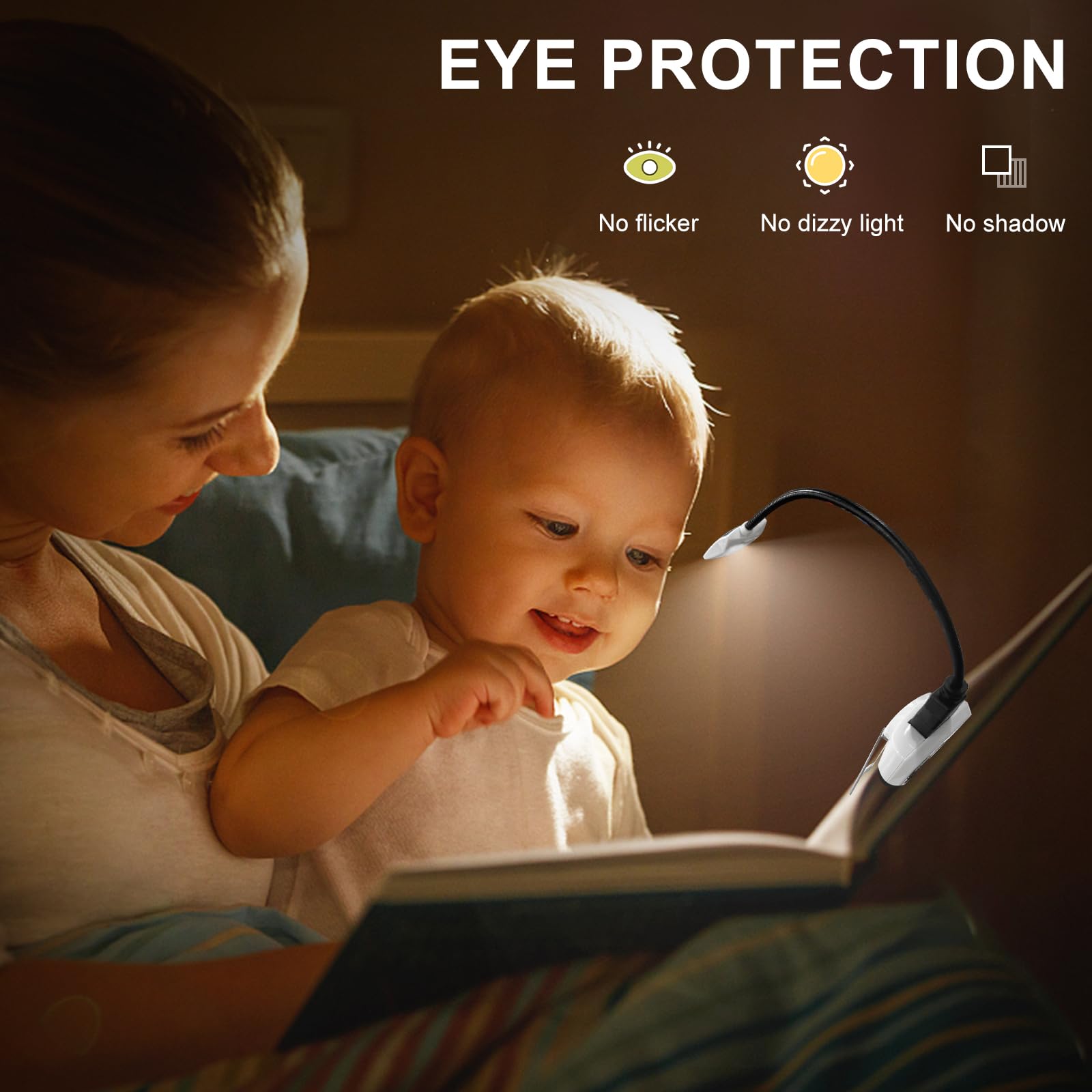 Luxsway Led Reading Light, Battery Operated Book Light For Reading In Bed, Computer Light For Eye Care, Led Clip On Lights For K