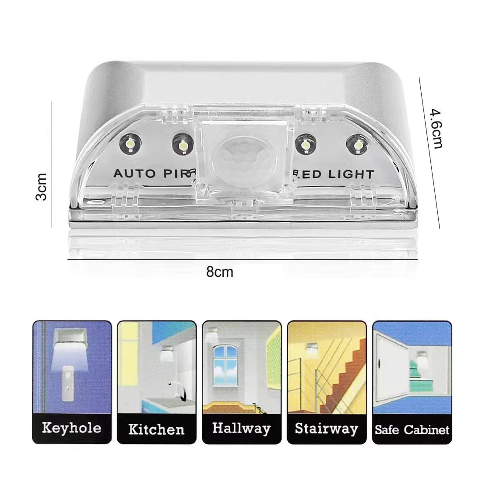 Lzpgitgd Silver Door Light With Auto Sensor Motion Detector, Led Night Light For Home