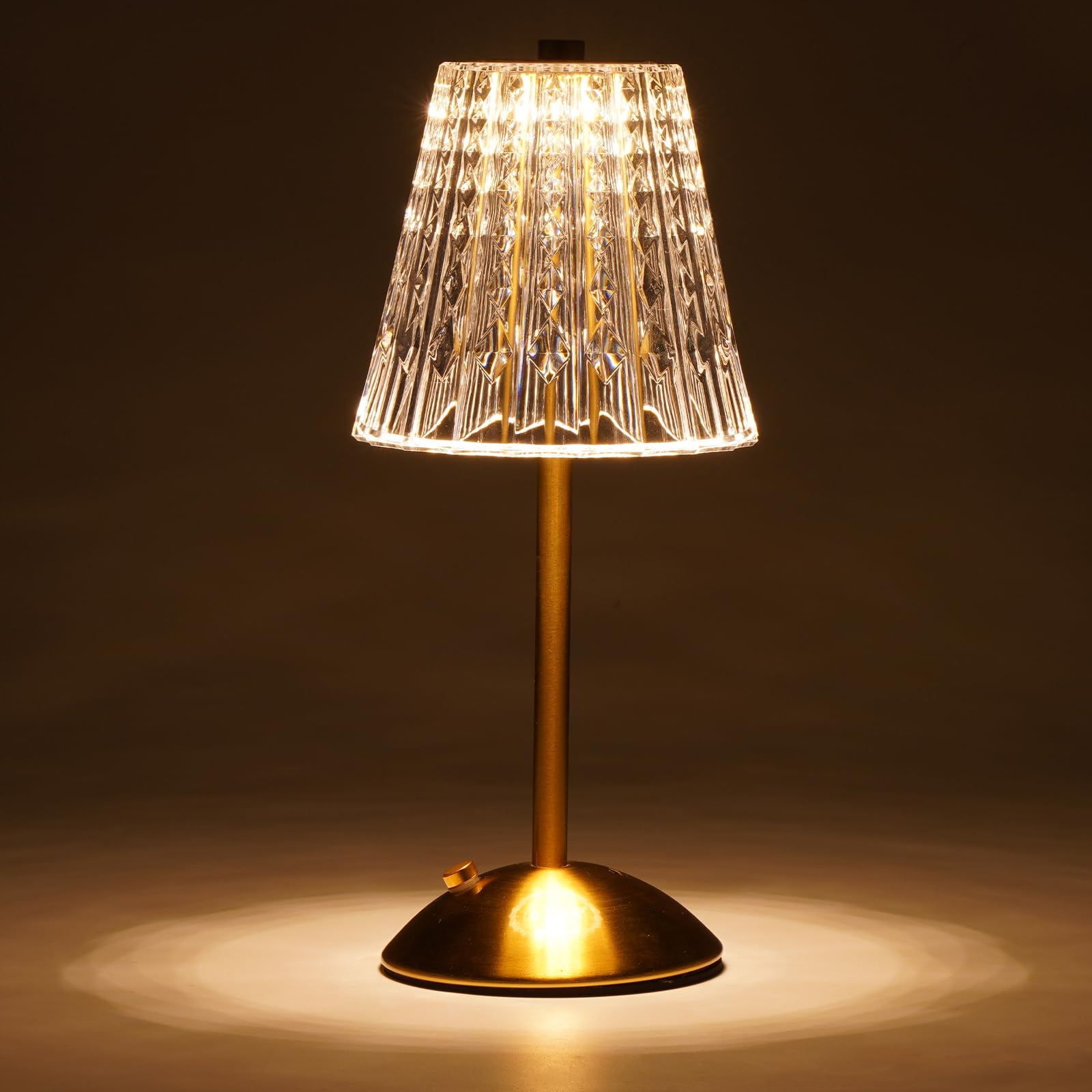 Nusogon Touch Dimmable Portable Cordless Lamp - 3 Colors, Rechargeable Metal Gold Vintage Design