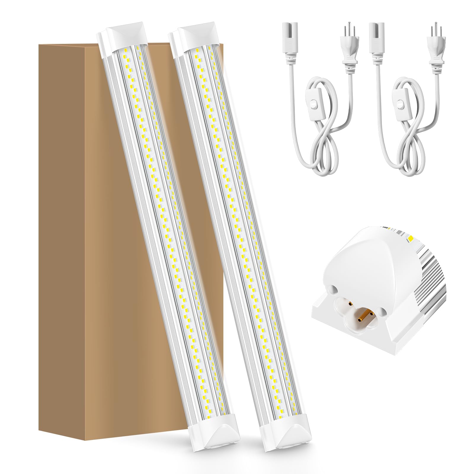Onlylux Led Shop Lights, Led Tube Light 25W 6000K, Garage Lighting, Super Bright, Under Cabinet Lighting, Linkable With Plug Sho