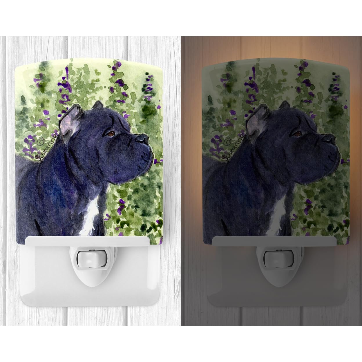 Caroline'S Treasures Ss8841Cnl Cane Corso Ceramic Night Light Compact, Ul-Certified, Ideal For Bedroom, Bathroom, Nursery, Hallway, Kitchen, 6X4X3, Multicolor