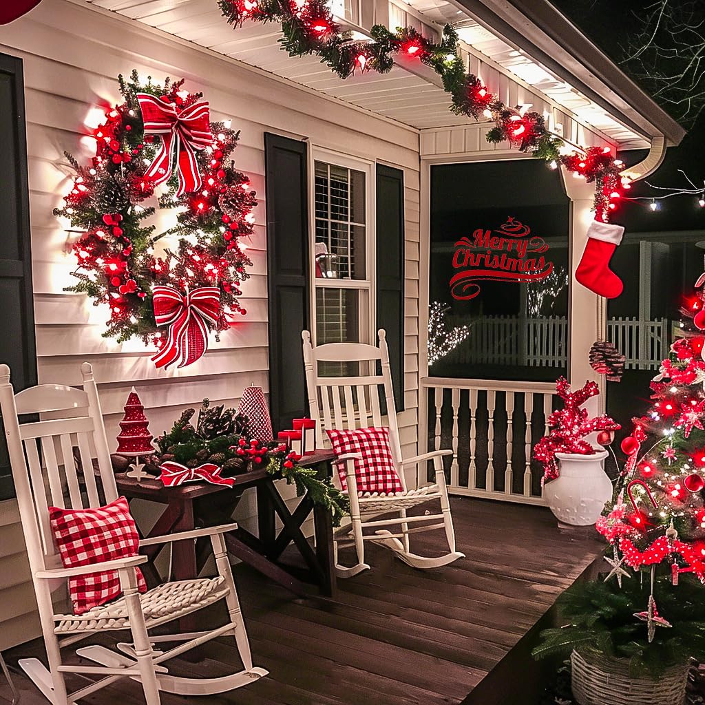 Jmexsuss Red And White Christmas Tree Lights With Remote, 600 Led String Lights Outdoor Indoor Clear Wire, 168Ft Christmas Twinkle Lights Plug In For Bedroom Tree Birthday Party Christmas Decorations