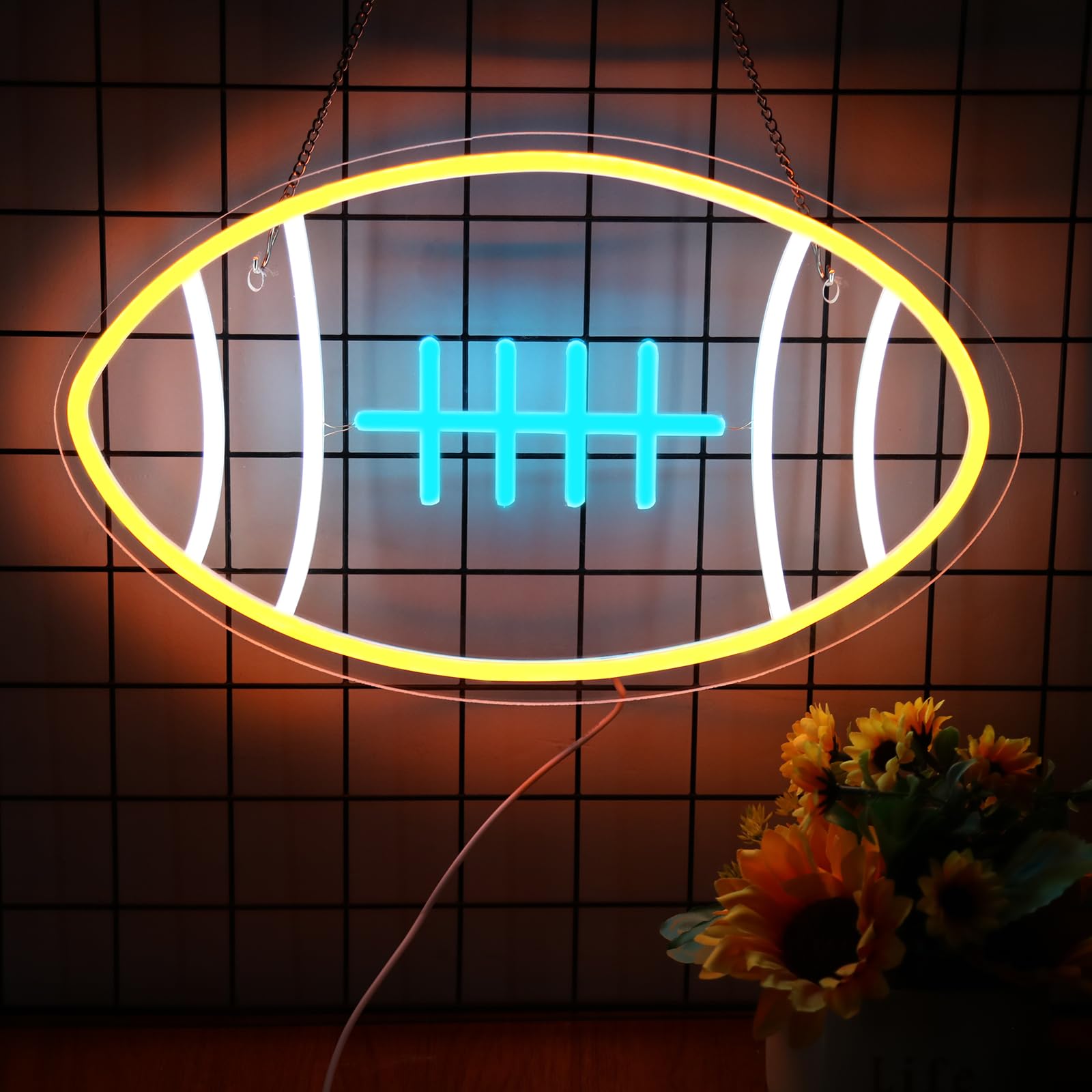 Neonawall Football Neon Sign For Home D  cor,Bedroom Decor,Led Sign,Room Neon Sign,Gym Decor,Sports Neon Sign,Men Women Wall D