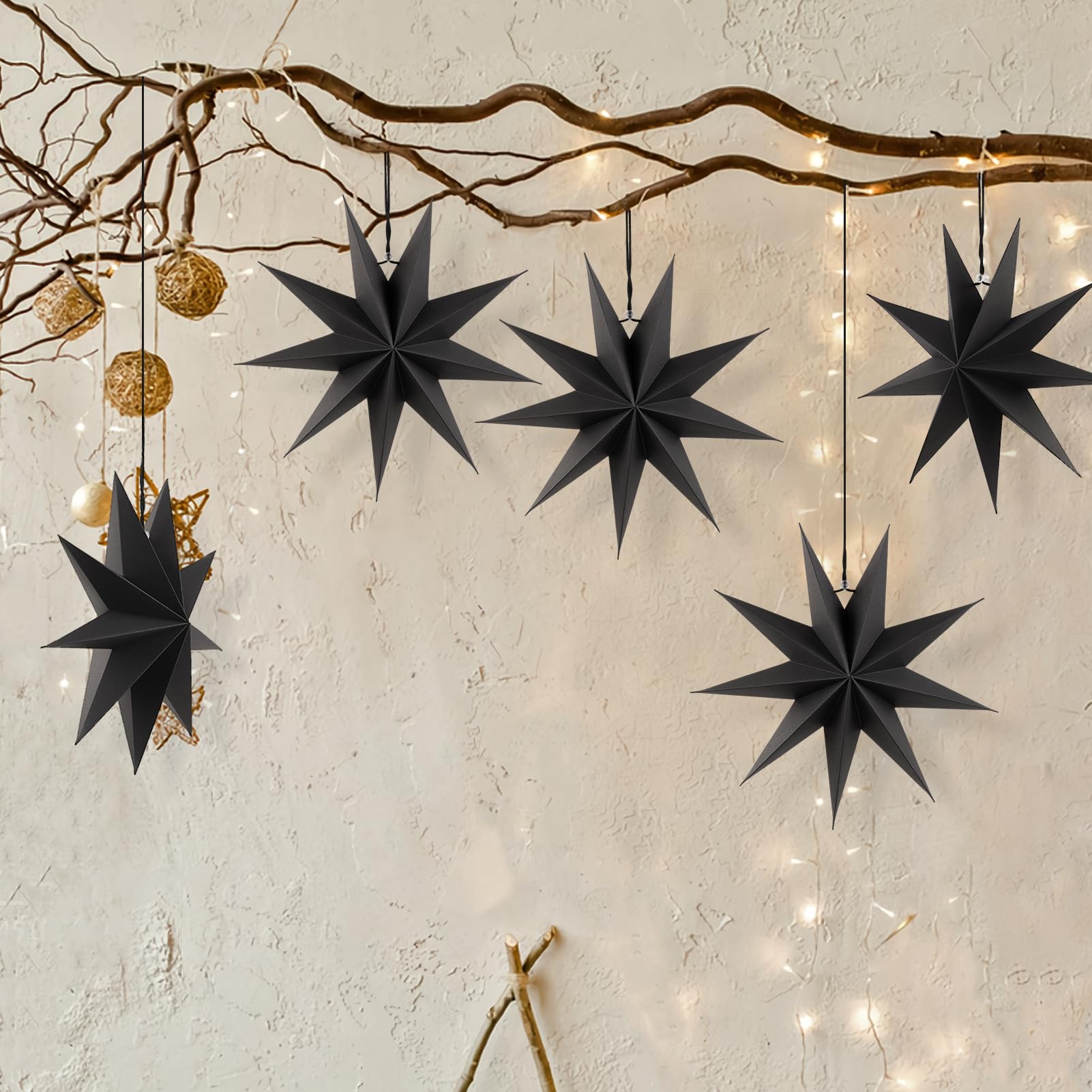 SUNBEAUTY 21in Red Moravian Star Outdoor Light, Warm White LED, Plastic Decor, Model US1-ZM-240708