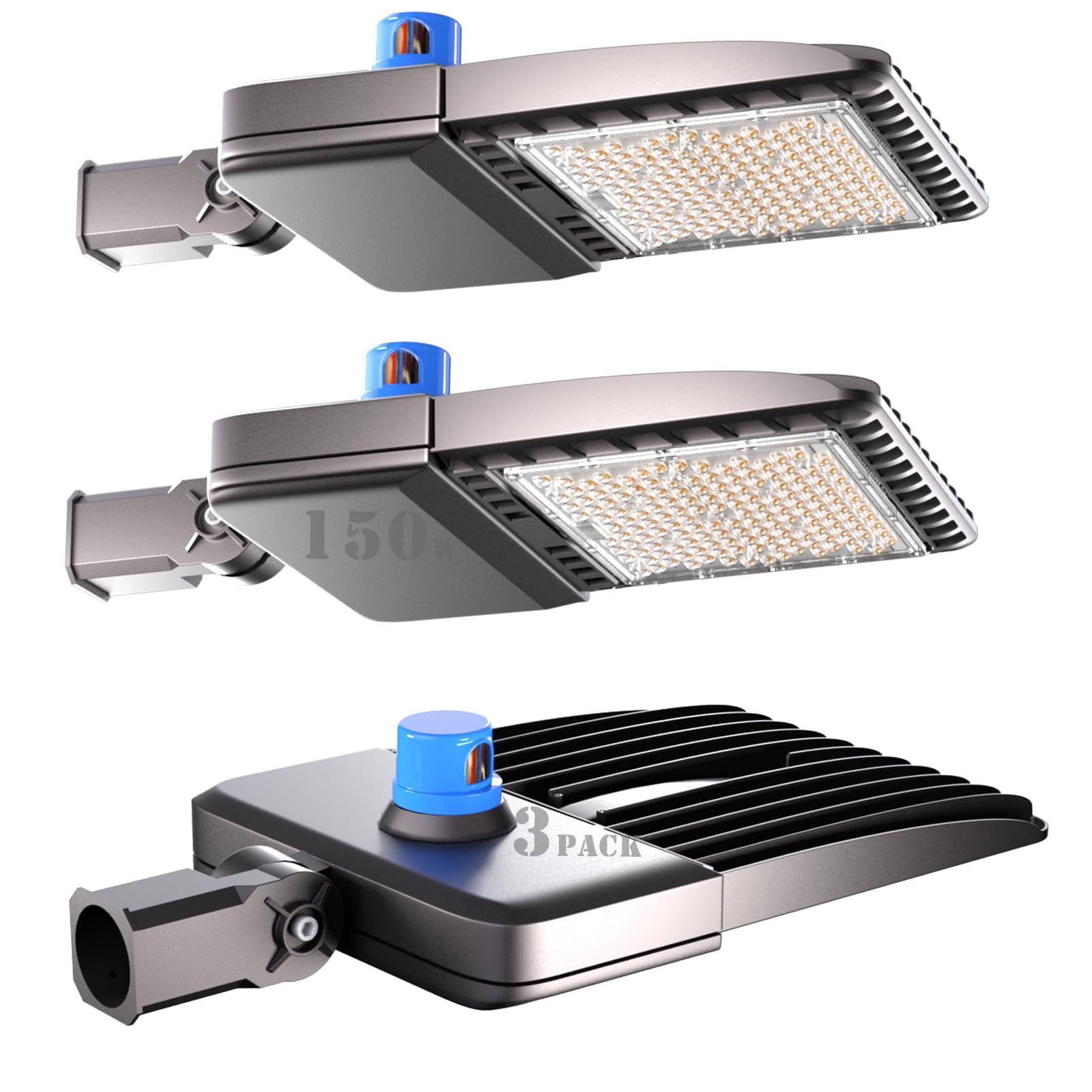 150W Parking Lot Lights 21000Lm (Eqv 600W) 5000K Daylight Led Parking Lot Light Dusk To Dawn Etl Listed Ip65 Exterior Parking Lot Lights Energy Saving Upto 1100Kw*3/Y(5Hrs/Day)-3Pack