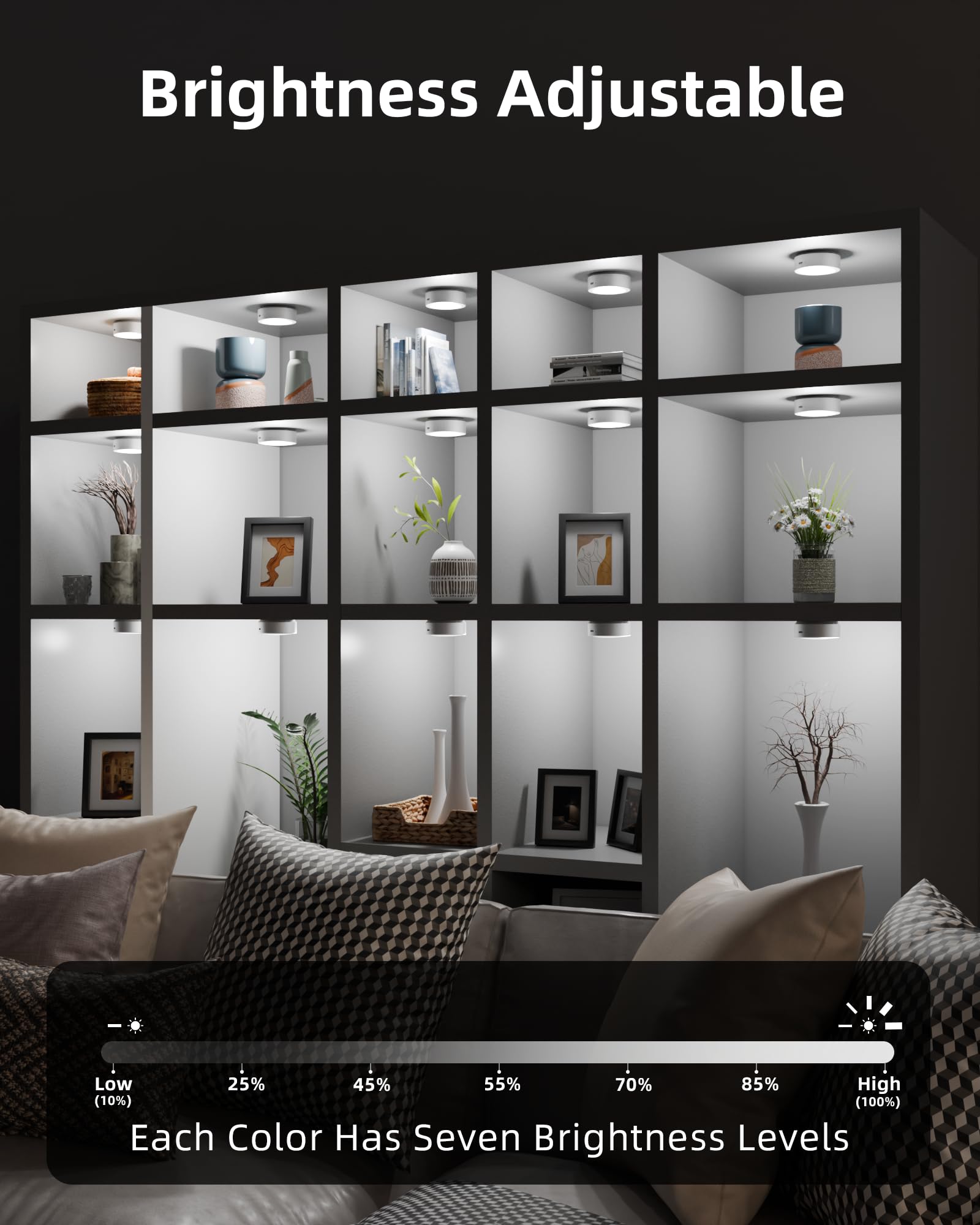 Ezvalo Puck Lights With Remote, 14 Colors Rgb, Led Under Cabinet Lighting (6 Pcs)