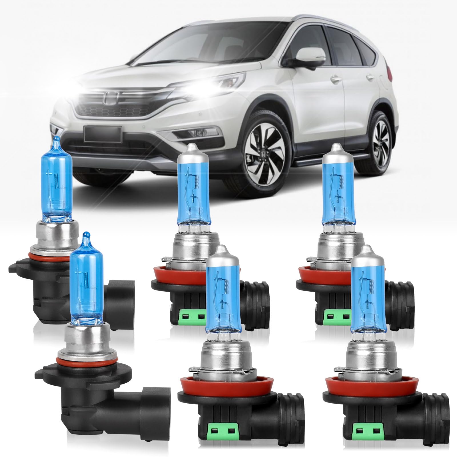 XRDHJI Fit for Honda CR-V CRV 2015-2022 High Performance Halogen Headlight Bulbs,9005 High Beam + H11 Low Beam + H11 Fog Light R