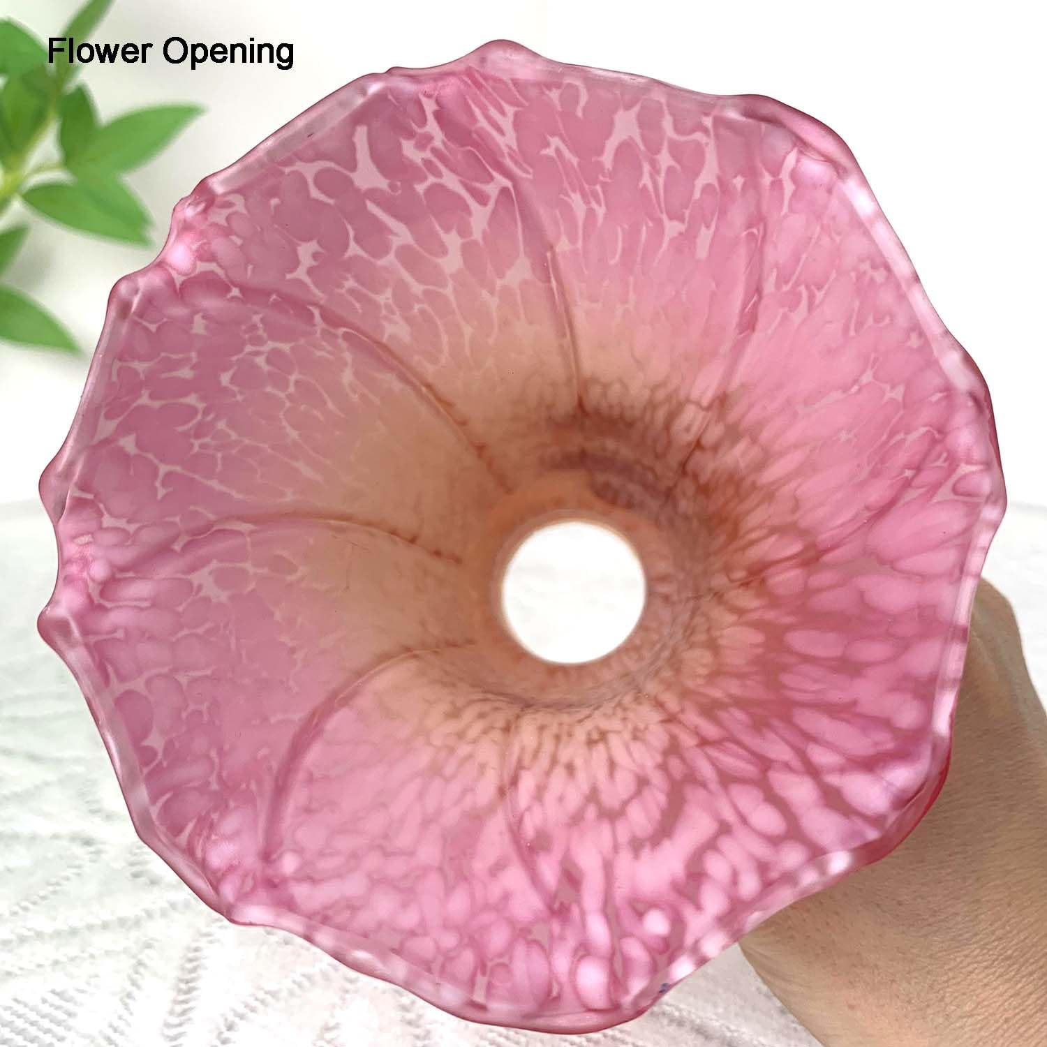 Bieye Ls20 Lily Flower Blown Glass Lampshade (Orange Pink, Opening I.D. 1.26'' X O.D. 1.5'')