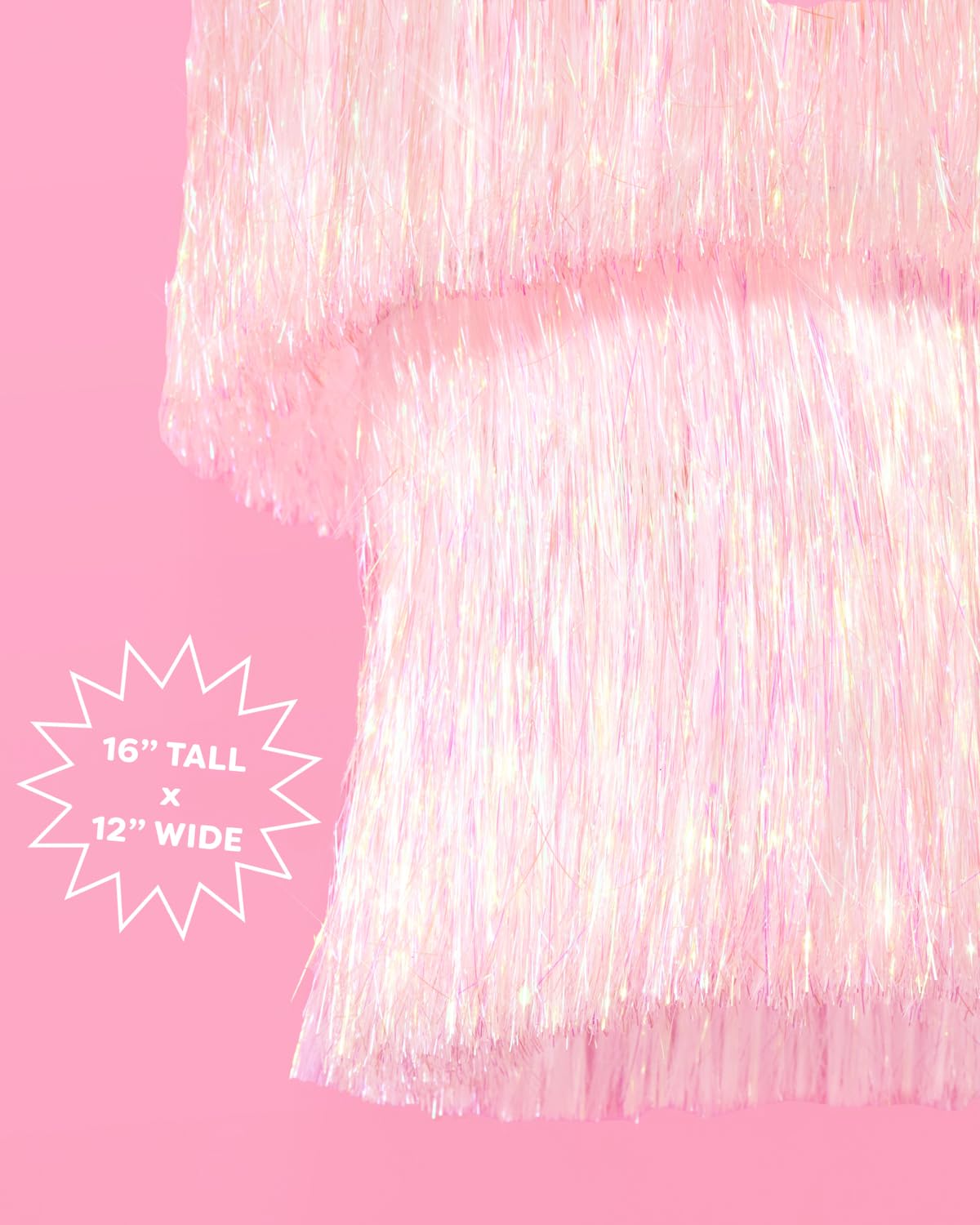 Xo, Fetti White Iridescent Fringe Tinsel Chandelier, 16'' | Bachelorette Party Decorations, Birthday Photo Booth Supplies, Y2K B