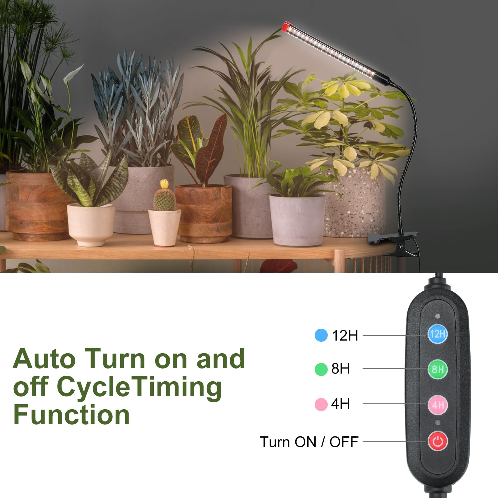 Game Changer! 9W Power Home Plug, Not 5W Adapter, Fecida Clip Grow Lights For Indoor Plants With Timer, Enough Bright Like Sun For Your Indoor Plants, Led Plant Growing Lamps For Bonsai, Pot Plant