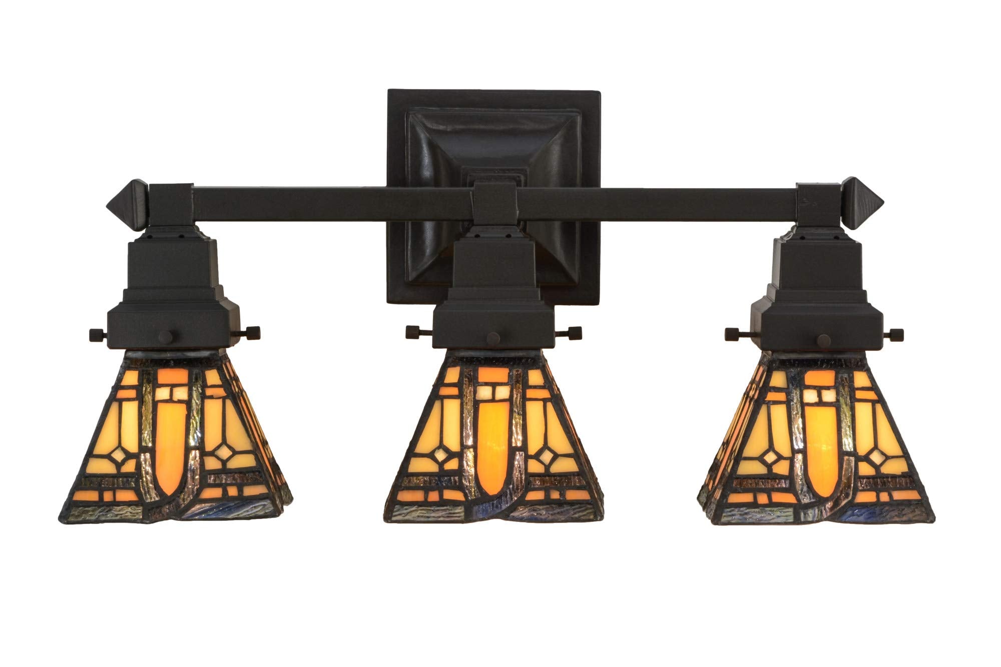 Meyda 153627 20 in W Sierra Prairie Mission 3 Lt Vanity Light