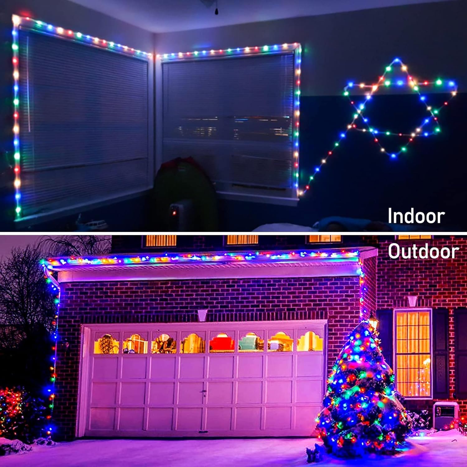 Ollivage Color Changing Rope Lights, 40ft Battery Powered Fairy Lights, 8 Modes, 2 Pack, Multi Color, Model RL-OV001-2