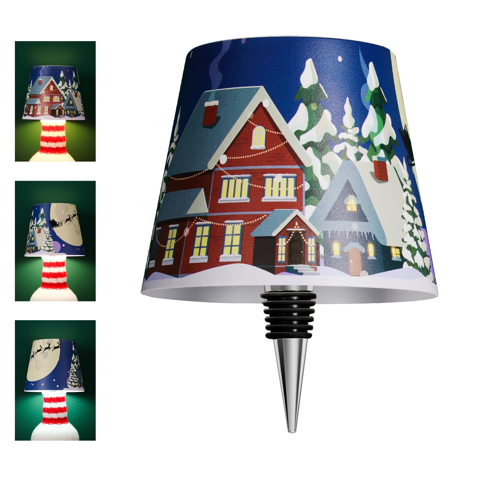 Mebaraul Wireless Bottle Lamp Shade, Rechargeable LED Table Lamp, Stepless Dimming, Portable, Metal, Igloo Color, Model FT1