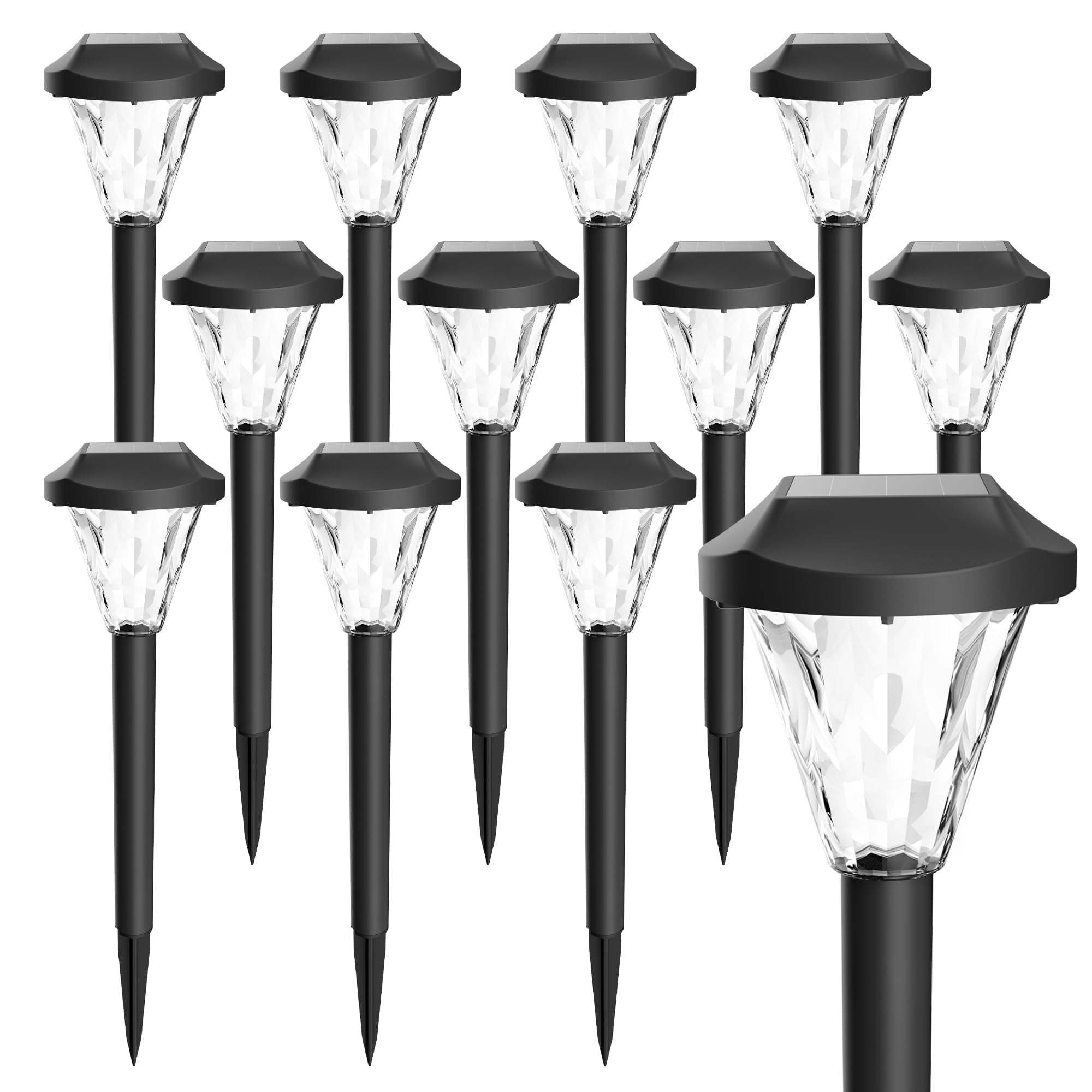 Gigalumi 12 Pack Solar Lights Outdoor Waterproof,New Upgraded Light For Outside,Solar Garden Lights,Pathway Outdoor Light For Pa