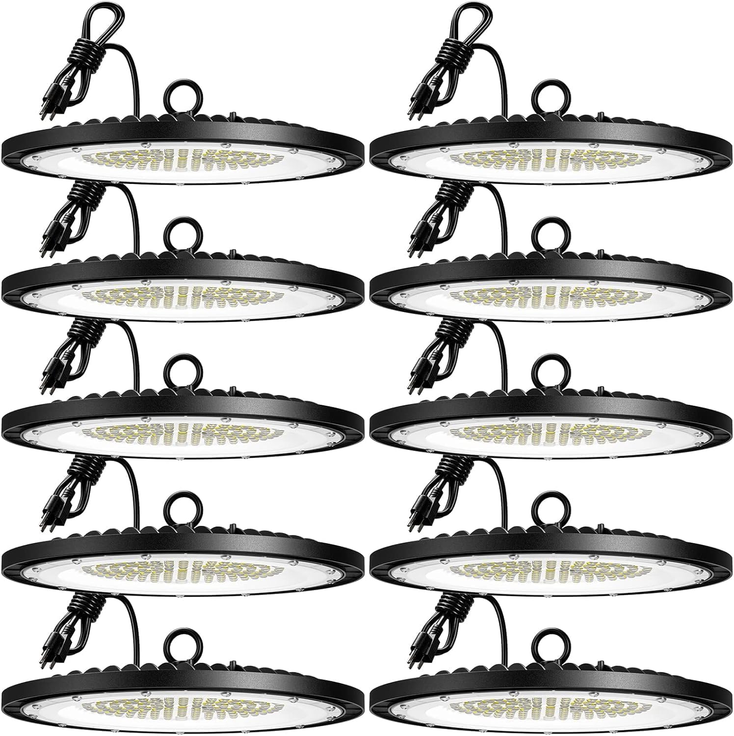 Amico 200W Ufo Led High Bay Light 10 Pack, 28,000Lm, 5000K, Ul Listed For