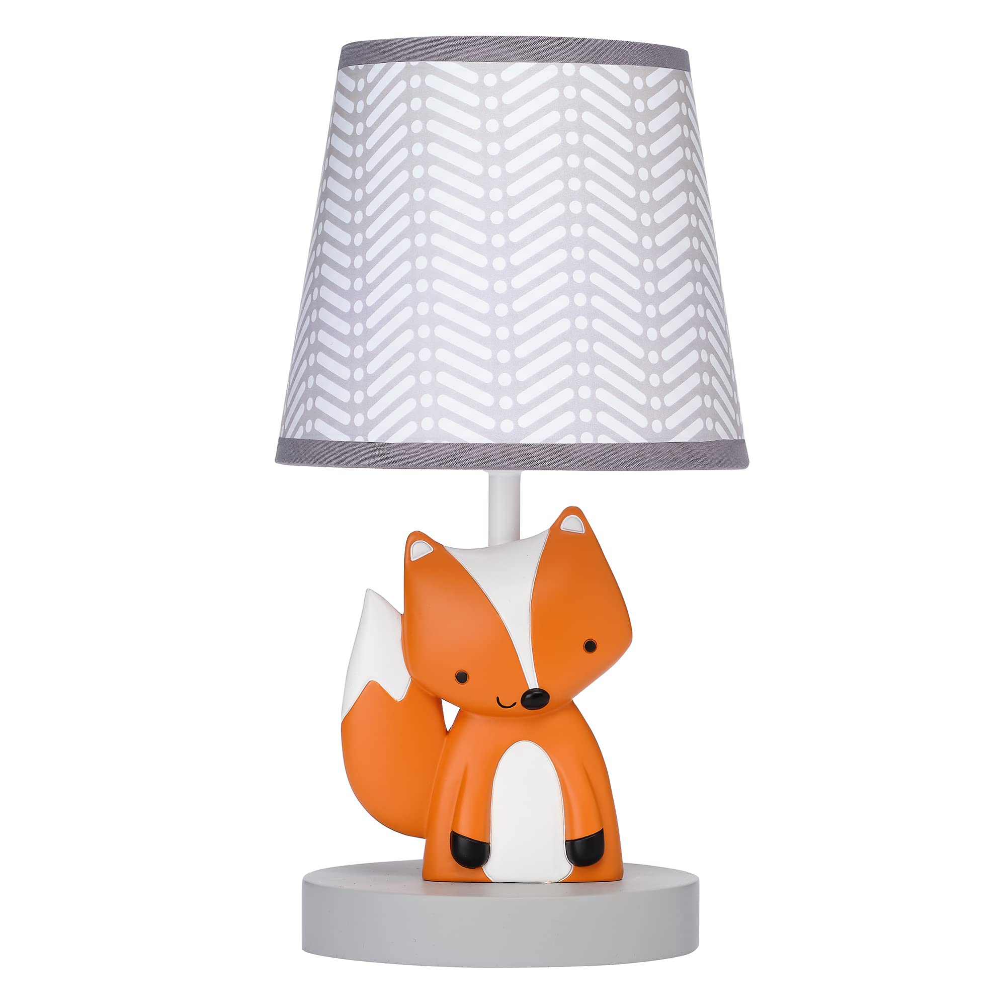 Bedtime Originals Acorn Lamp with Shade & Bulb, Resin, Gray/Orange, Model 229024BNS
