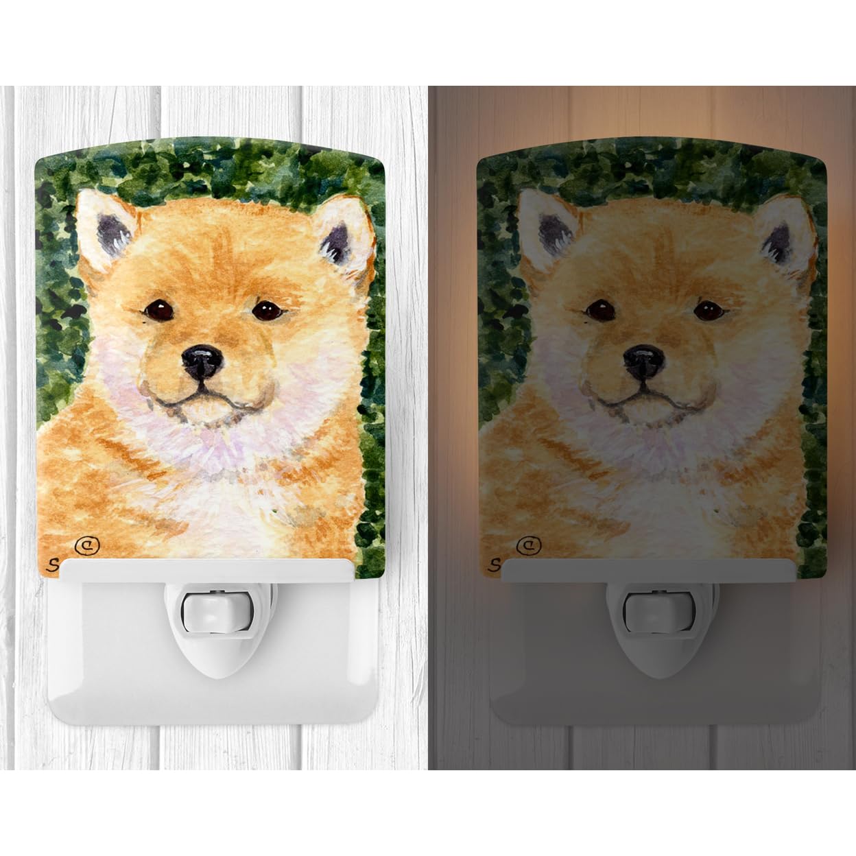 Carolines Treasures Ceramic Night Light, Shiba Inu Model SS8726CNL, 6x4x3 inches, Multicolor, UL-Certified for Bedroom and Nursery