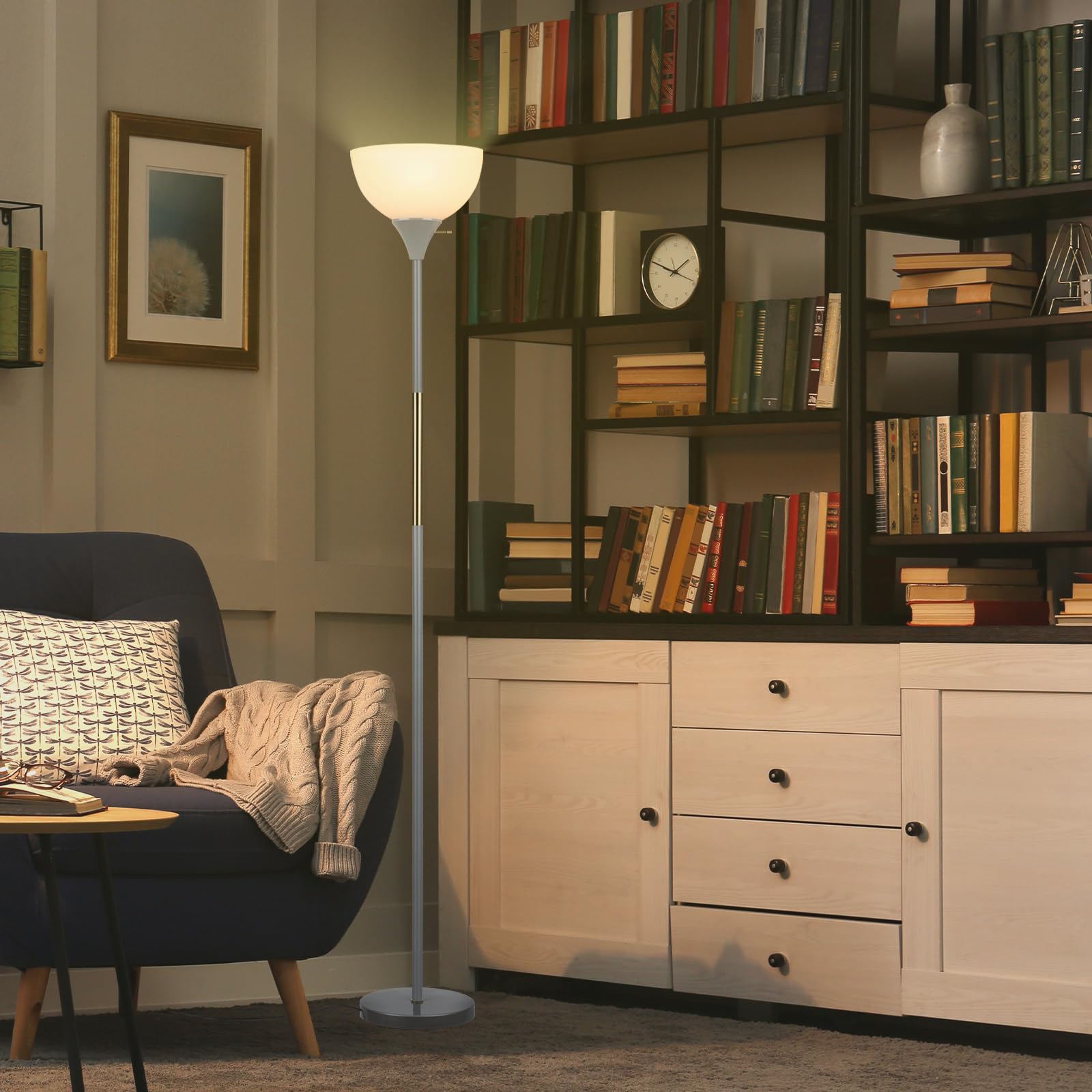 Floor Lamp, Led Standing Lamp 3 Way Dimmable Brightness Floor Lamp Rotary Switch Floor Lamps Modern Industrial Lamp With Shade,