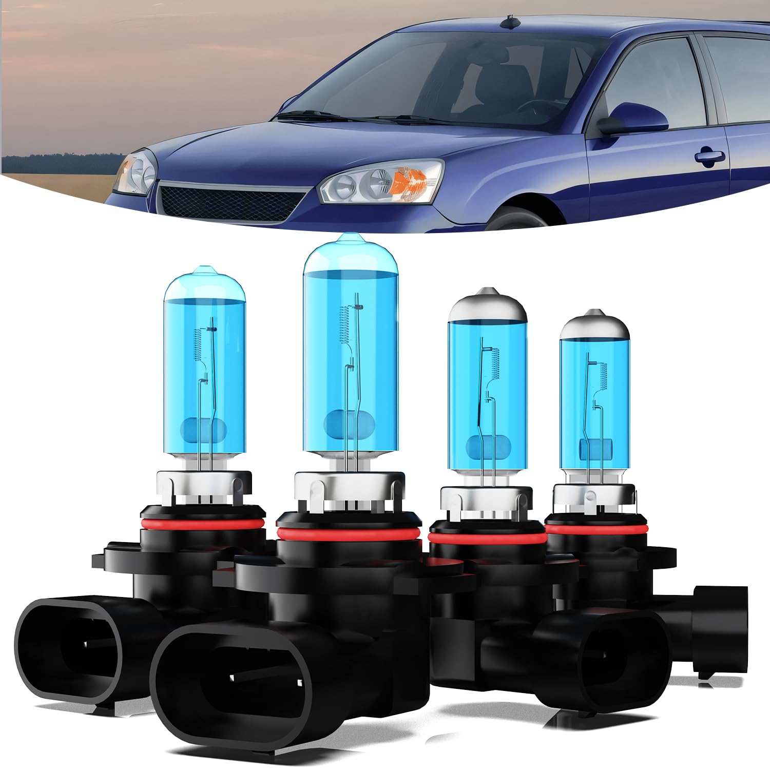 TTDBDAN Headlights Compatible with 1997-2003 Chevrolet Chevy Malibu Halogen Headlight Bulbs,9005/HB3/H10 High Beam & 9006/HB4 Lo