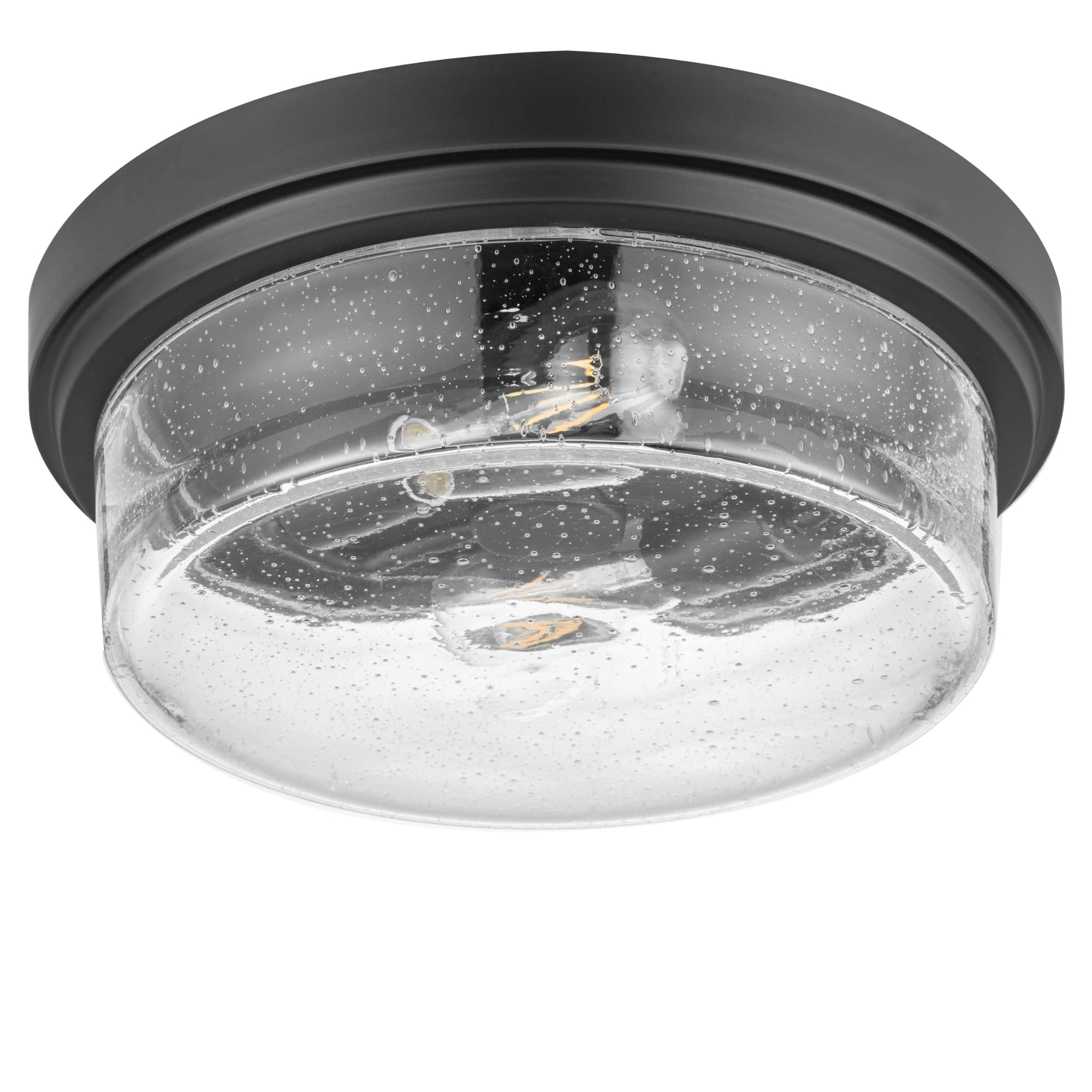 Prominence Home Madalyn 13&quot; Bronze Flush Mount Drum Light With Clear Square Glass - 51541-01