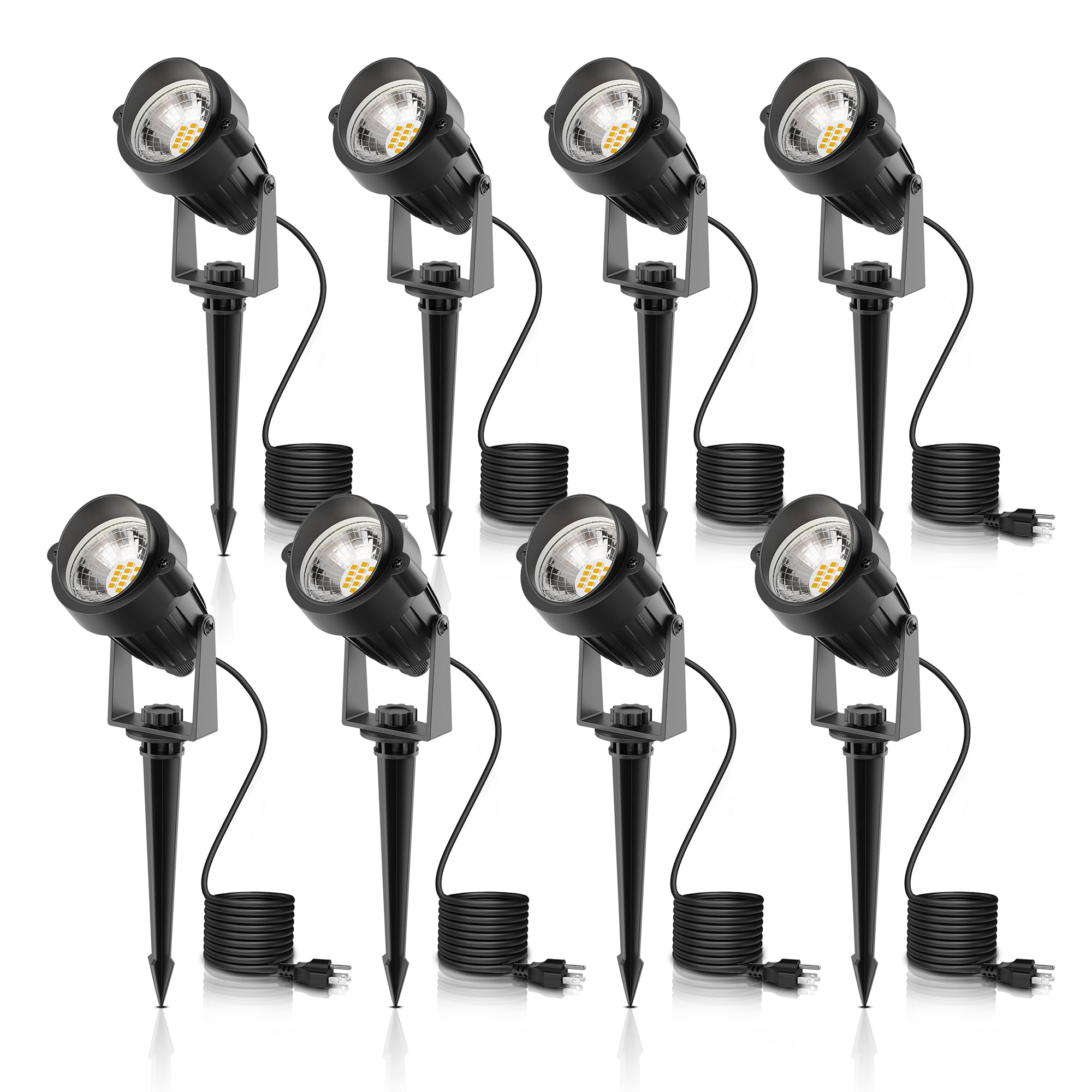 L Lohas Led Outdoor Landscape Lighting  Auto On/Off 3000K Low Voltage Landscape Lighting  Ip66 Waterproof Spot Lights For Yard  Outside  Garden  House  Pathway  Plant  Holiday Decor (8 Pack)