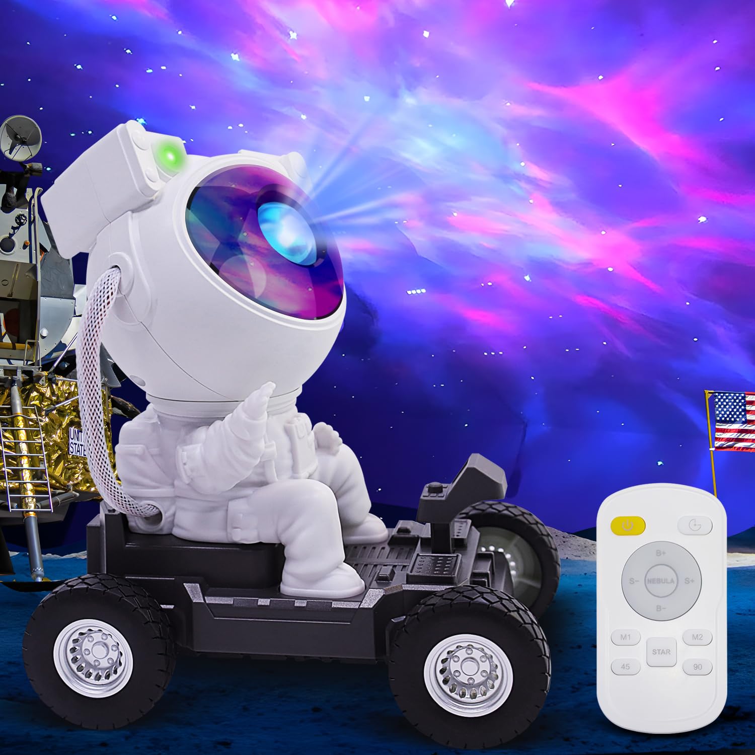 Astronaut Space Buddy 360 Star Projector - Galaxy Nebula LED Night Light & Starlight Spaceman Lamp Gift for Kids & Adults