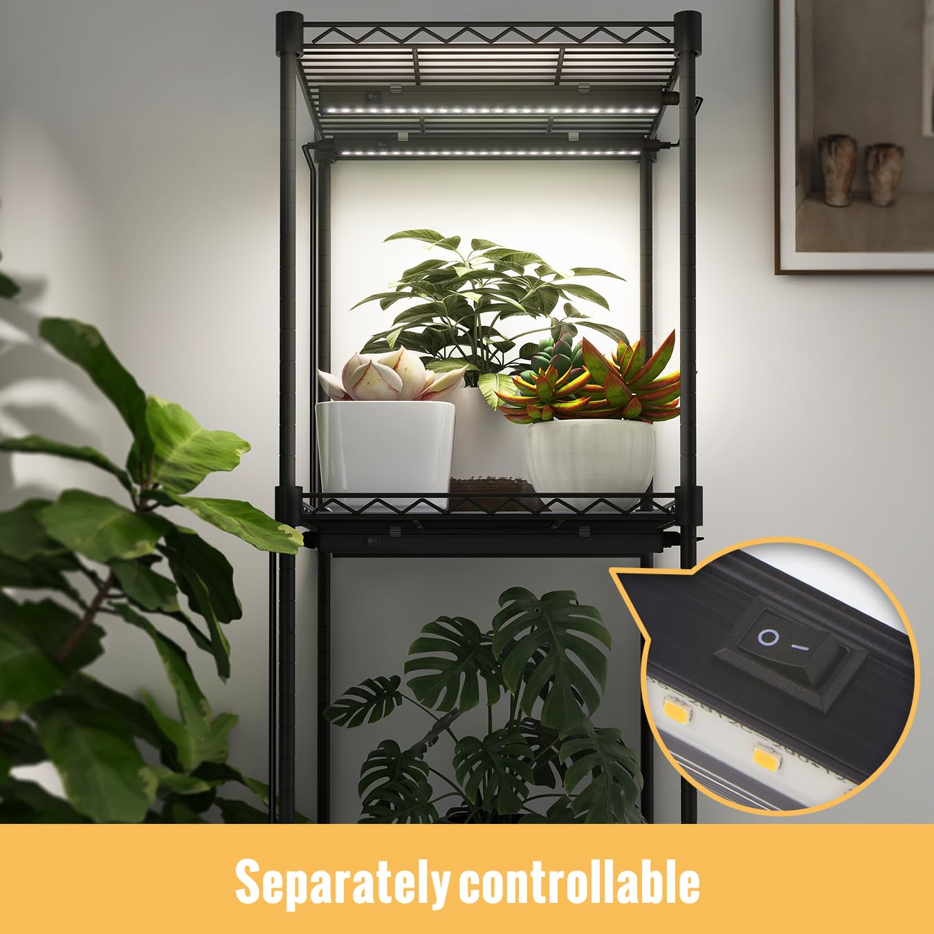 SpeePlant LED Grow Light Strips, T5 Grow Lights, Full Spectrum, 1FT 5000K, Led Grow Lights for Indoor Plants, Plant Light with O