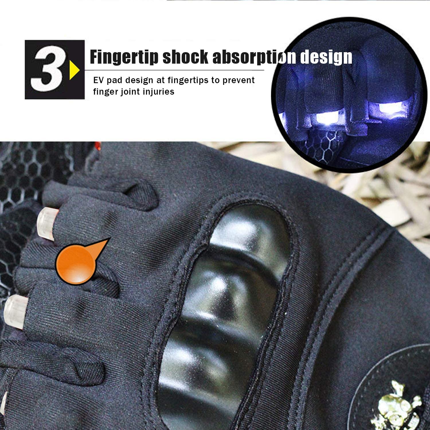Cyuanxgr LED Flashlight Gloves, Half Finger Lighted Gloves Gifts for Men Women, Flashlight Gloves with 8 LEDs Stocking Stuffers