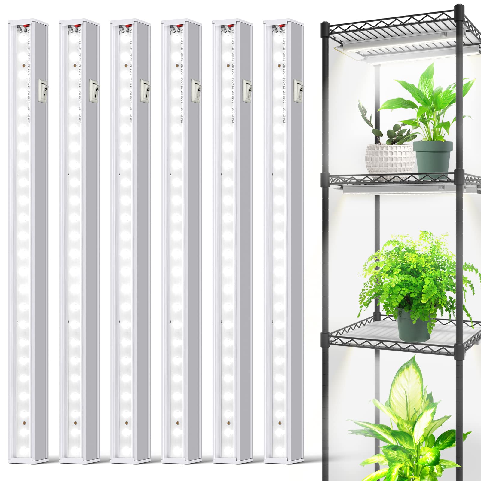 SpeePlant LED Grow Light Strips, T5 Grow Lights, Full Spectrum, 1FT 5000K, Plant Light Strip for Indoor Plants, Plant Light with