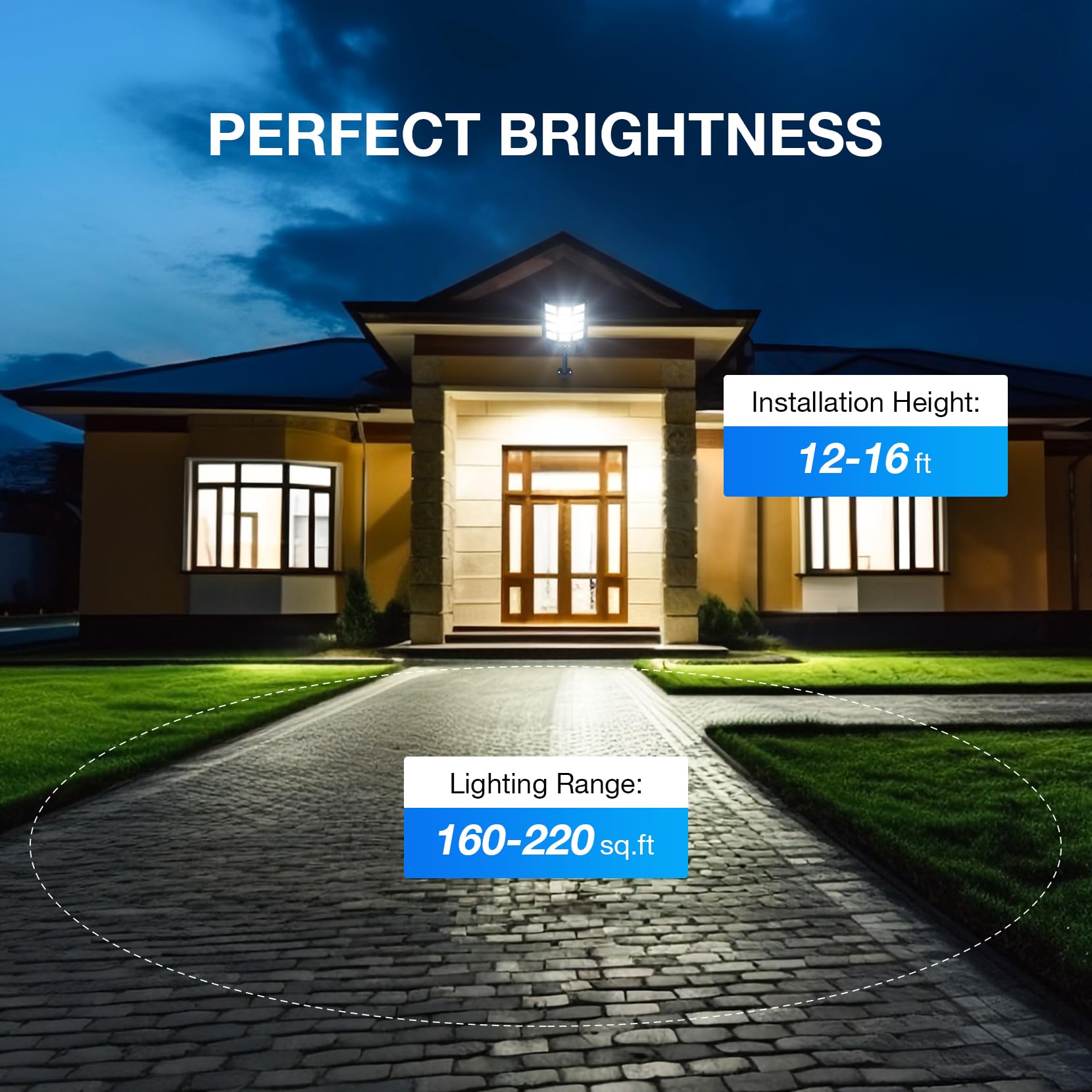 Heisolcool Hl Solar Street Lights Outdoor Waterproof, 20000Lm 320 Wide Angle Solar Flood Light, Led Solar Parking Light With Mot