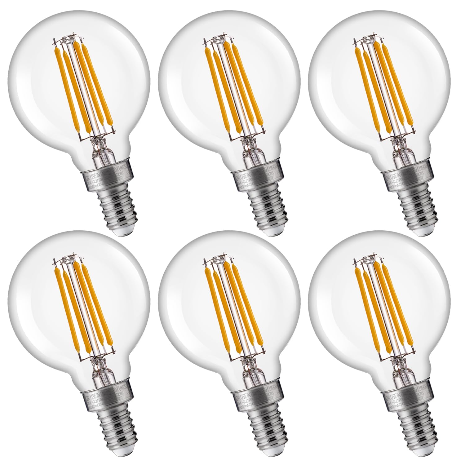 Flsnt G16.5 Dimmable Led Candelabra Bulbs 60W Equivalent, Led E12 Chandelier Light Bulbs, 550Lm, Cri90, 5.5W, Ac 120V, 6 Pack, 2