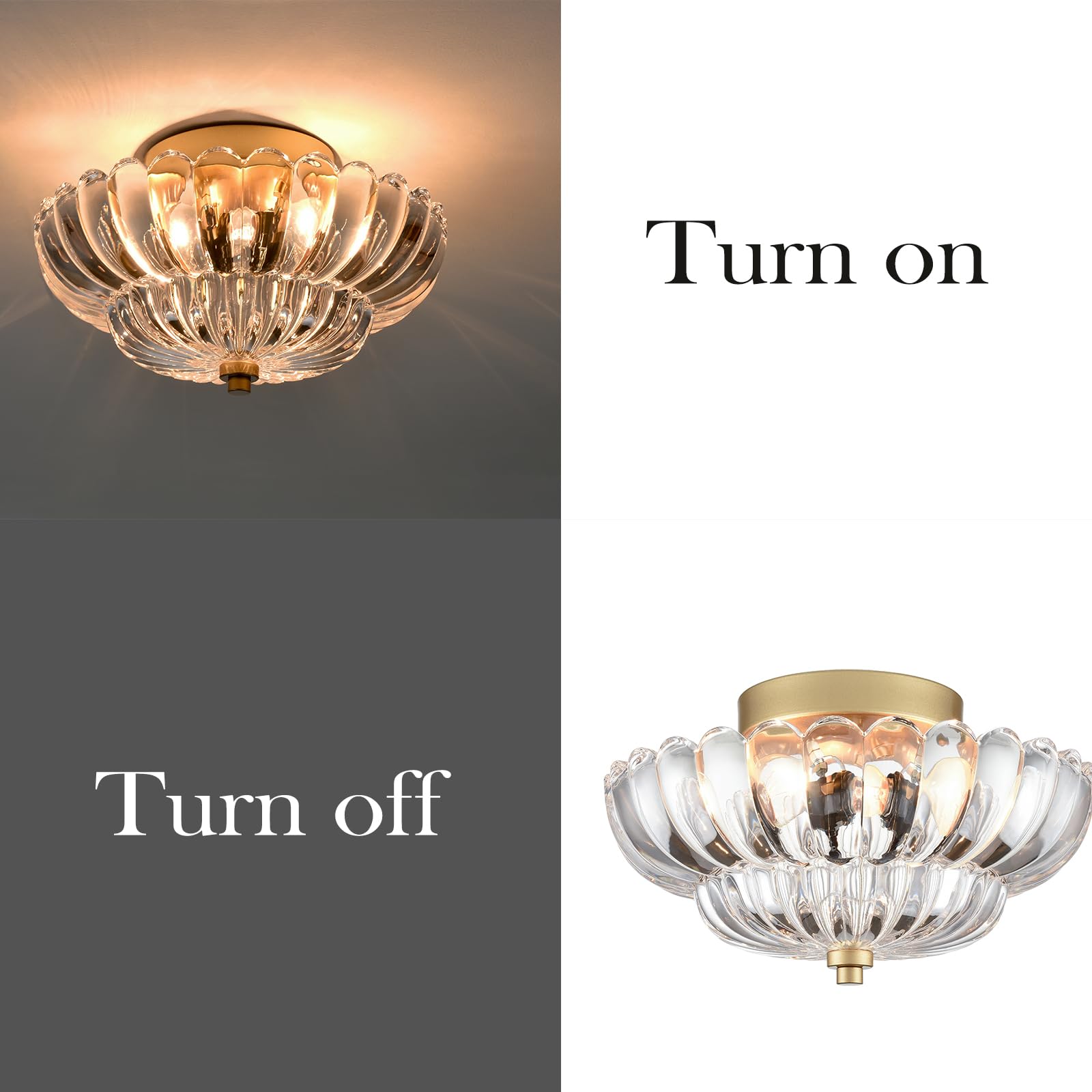 Hydelite Gold Ceiling Light Fixture Bedroom Semi Flush Mount Ceiling Light Fixtures For Entryway Bathroom Living Room Proch With