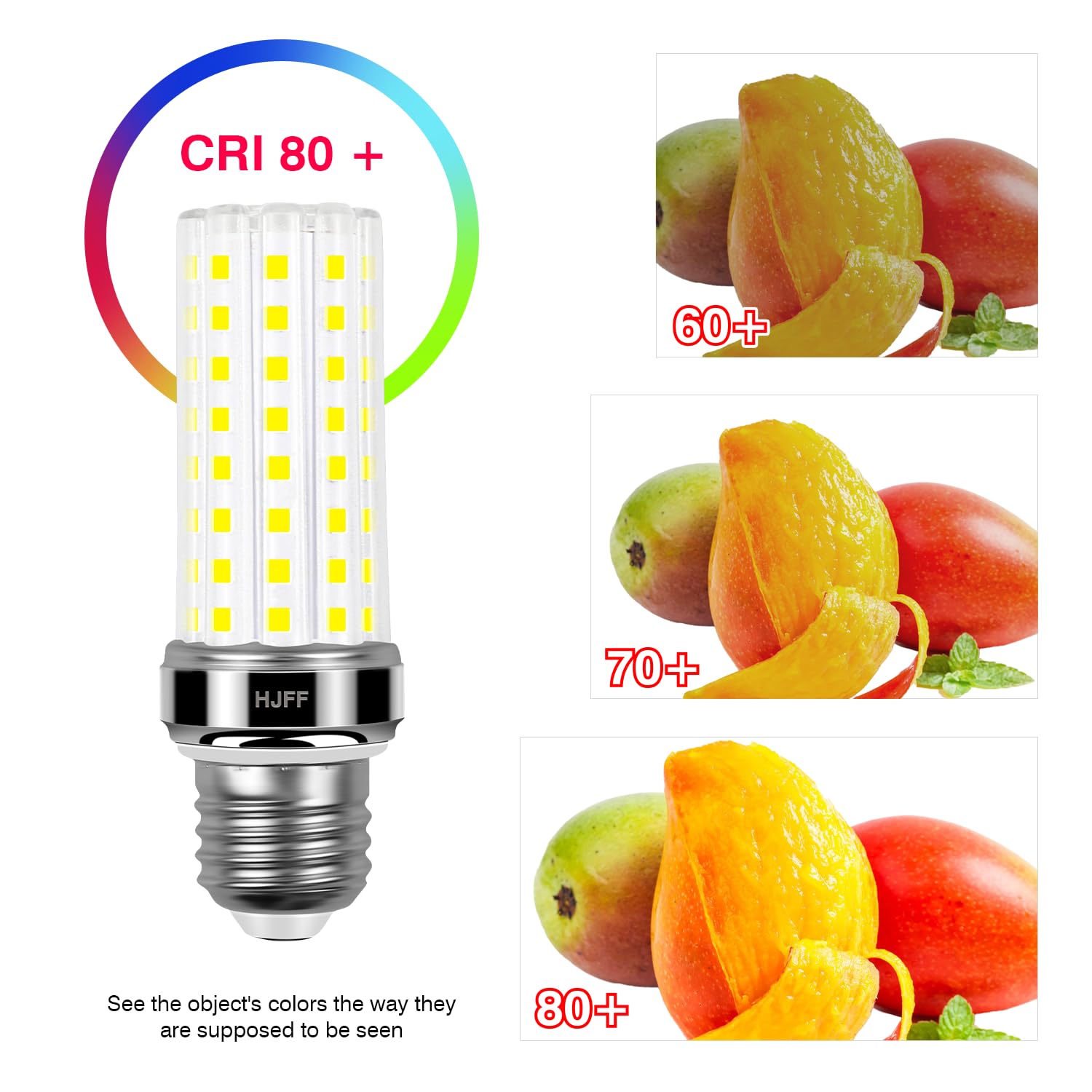 HJFF 6 Pack LED Corn Light Bulb 20W E26/E27 2500 Lumen 5000K Cool Daylight Yellow Non-Dimmable for Home Garage Indoor Outdoor