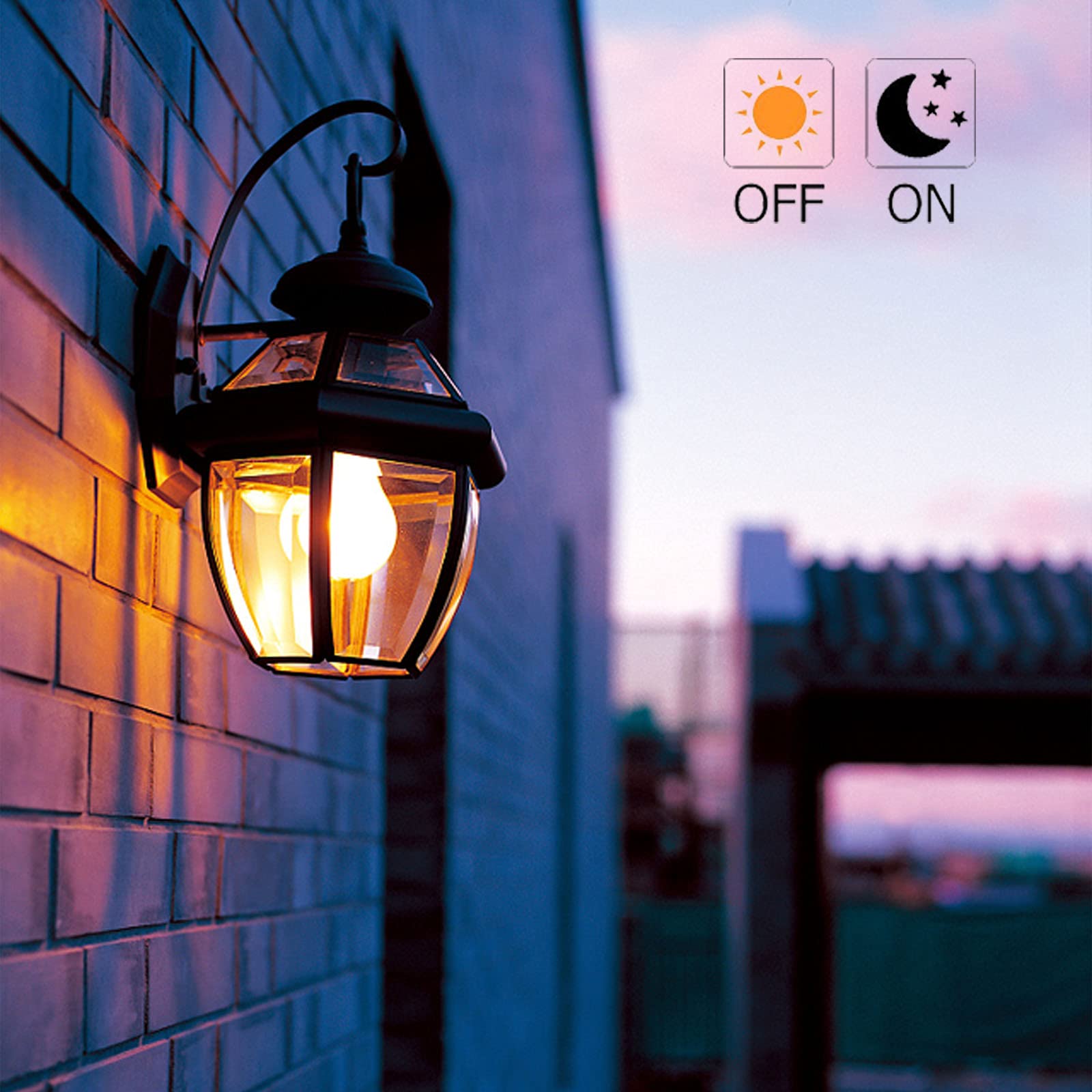 Ajuns Dusk To Dawn Led Light Bulb, 5W E26, 2700K Warm White, 2-Pack, Automatic On/Off, Ideal For Porch & Garage Lighting