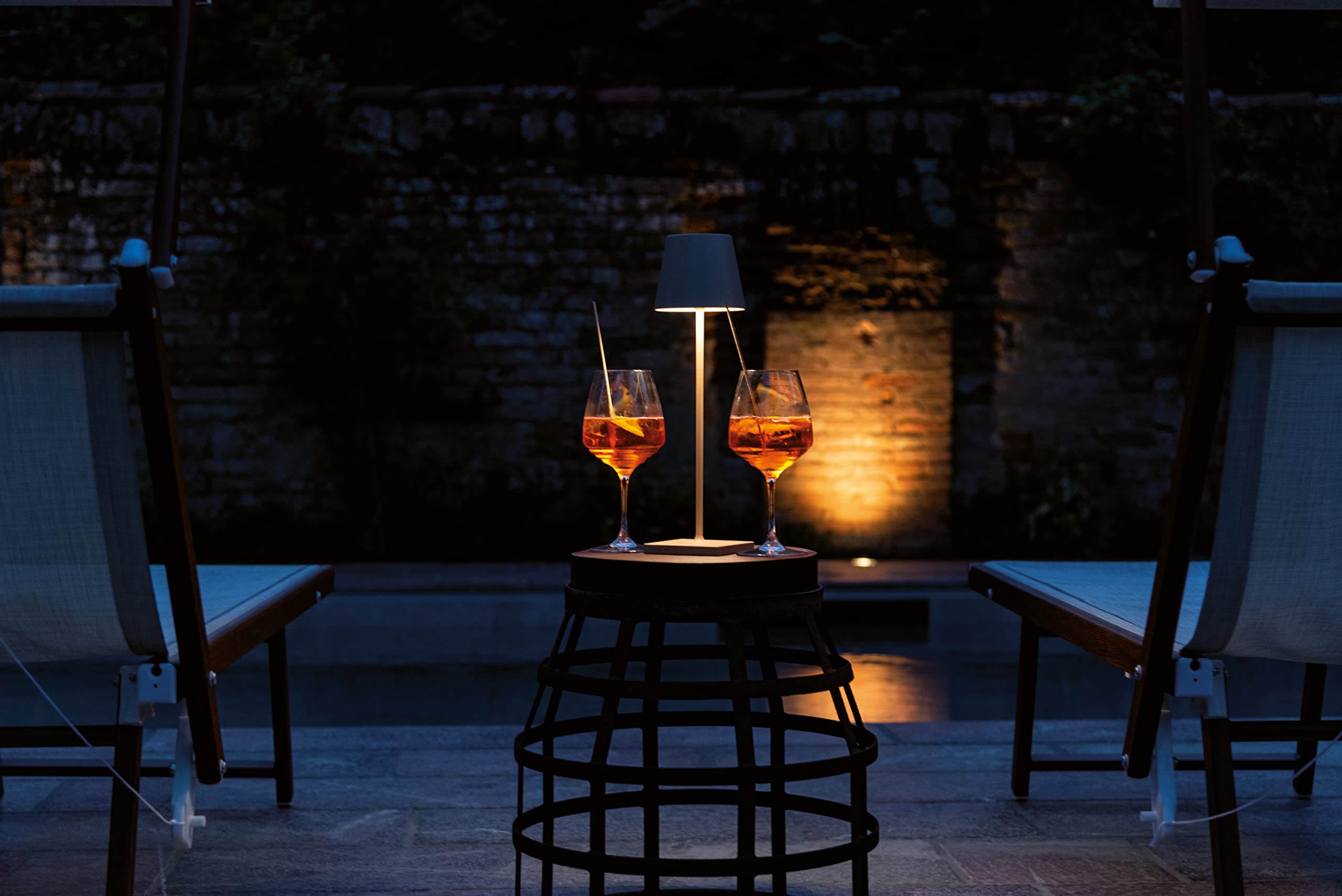 Zafferano Poldina Pro Rechargeable Table Lamp - Cordless, Touch Control, Sand Color, 14.9&quot;