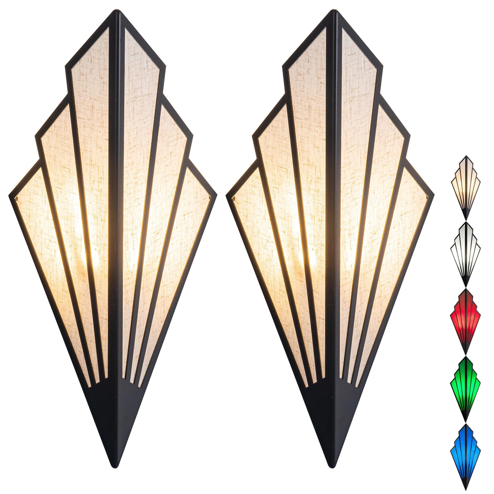 Tumgog Battery Operated Wall Sconces Set of 2,Not Hard Wired Fabric Shade Triangle Remote Control Wall Lights, Wireless Lamp Fix
