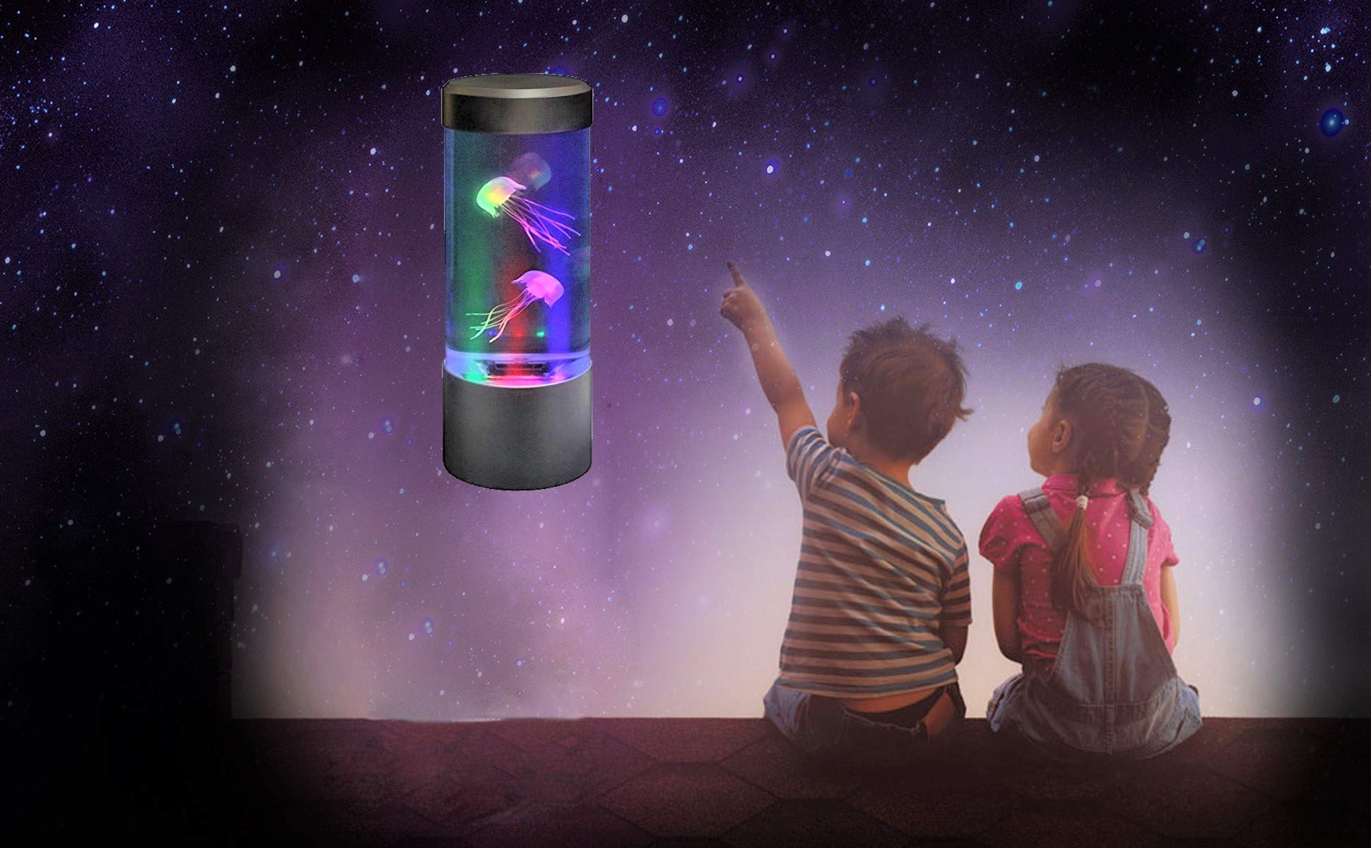 Lightahead Led Mini Desktop Jellyfish Lamp With Color Changing Light Effects. A Sensory Synthetic Jelly Fish Tank Aquarium Mood Lamp. Excellent Gift